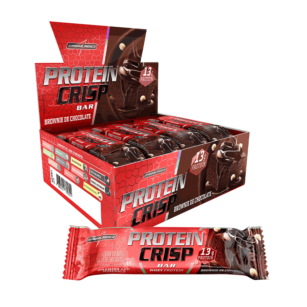 CAJA BARRAS DE PROTEÍNA CRISP INTEGRALMÉDICA - 12 UN - BROWNIE-0