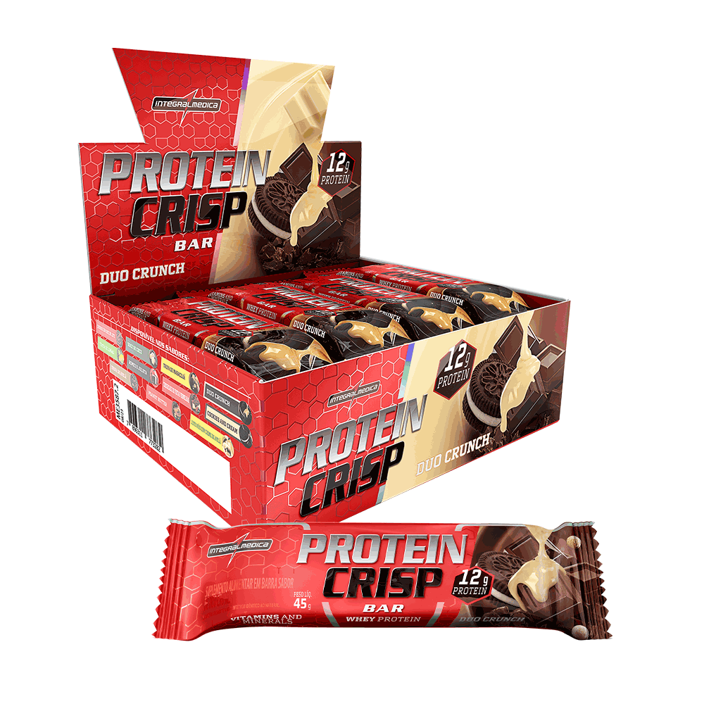CAJA BARRAS DE PROTEÍNA CRISP INTEGRALMÉDICA - 12 UN - DUO CRUNCH-0