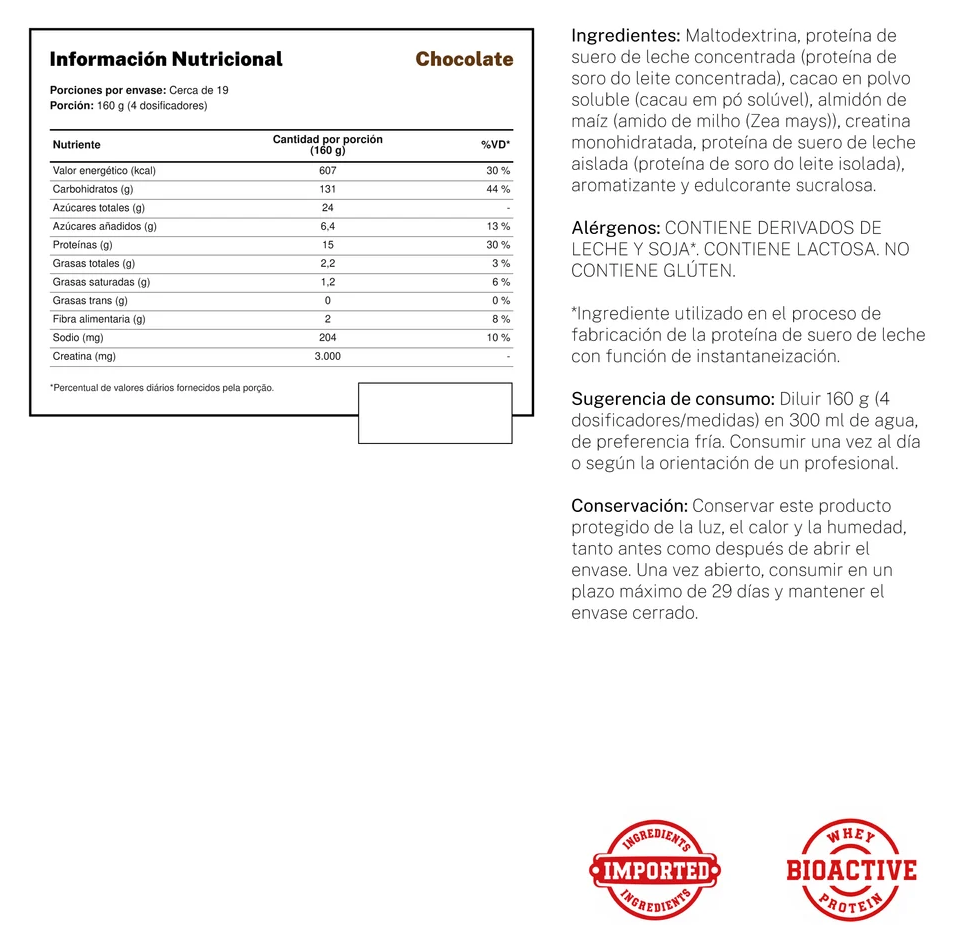 Ganador de Peso Creamass Integralmédica Chocolate 3 kg-1