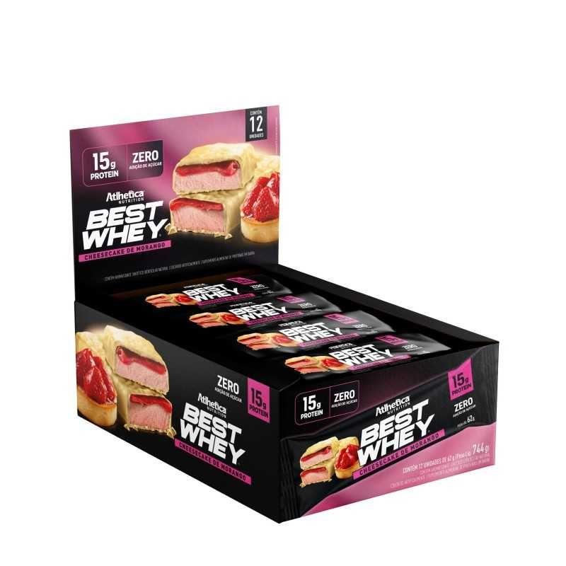 Barras de Proteína Best Whey 15G Atlhetica Nutrition Cheescake De Frutilla 12 un-0