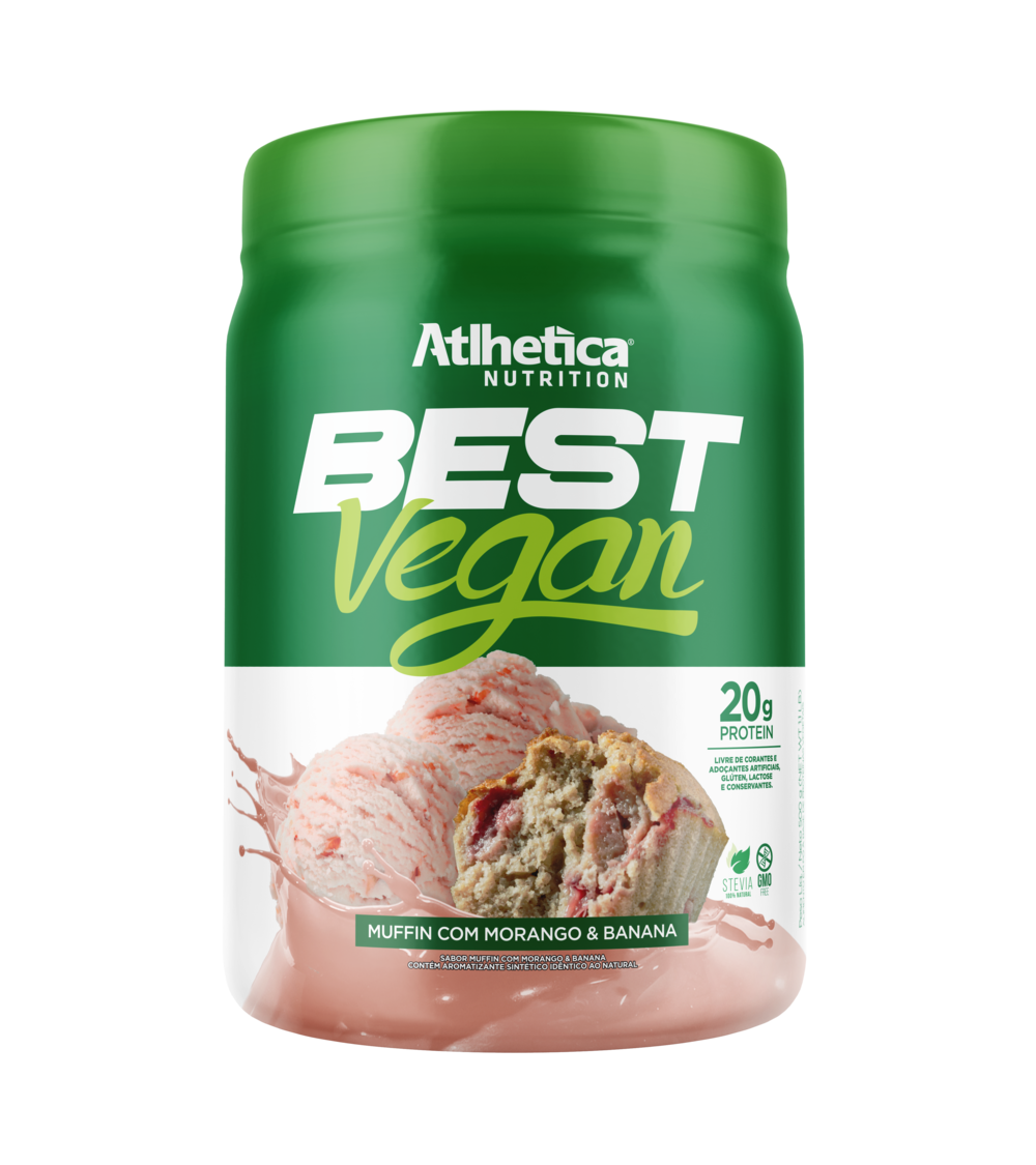 PROTEÍNA VEGANA BEST VEGAN - 1.1 LIBRAS - MUFFIN DE FRUTILLA Y PLÁTANO-0