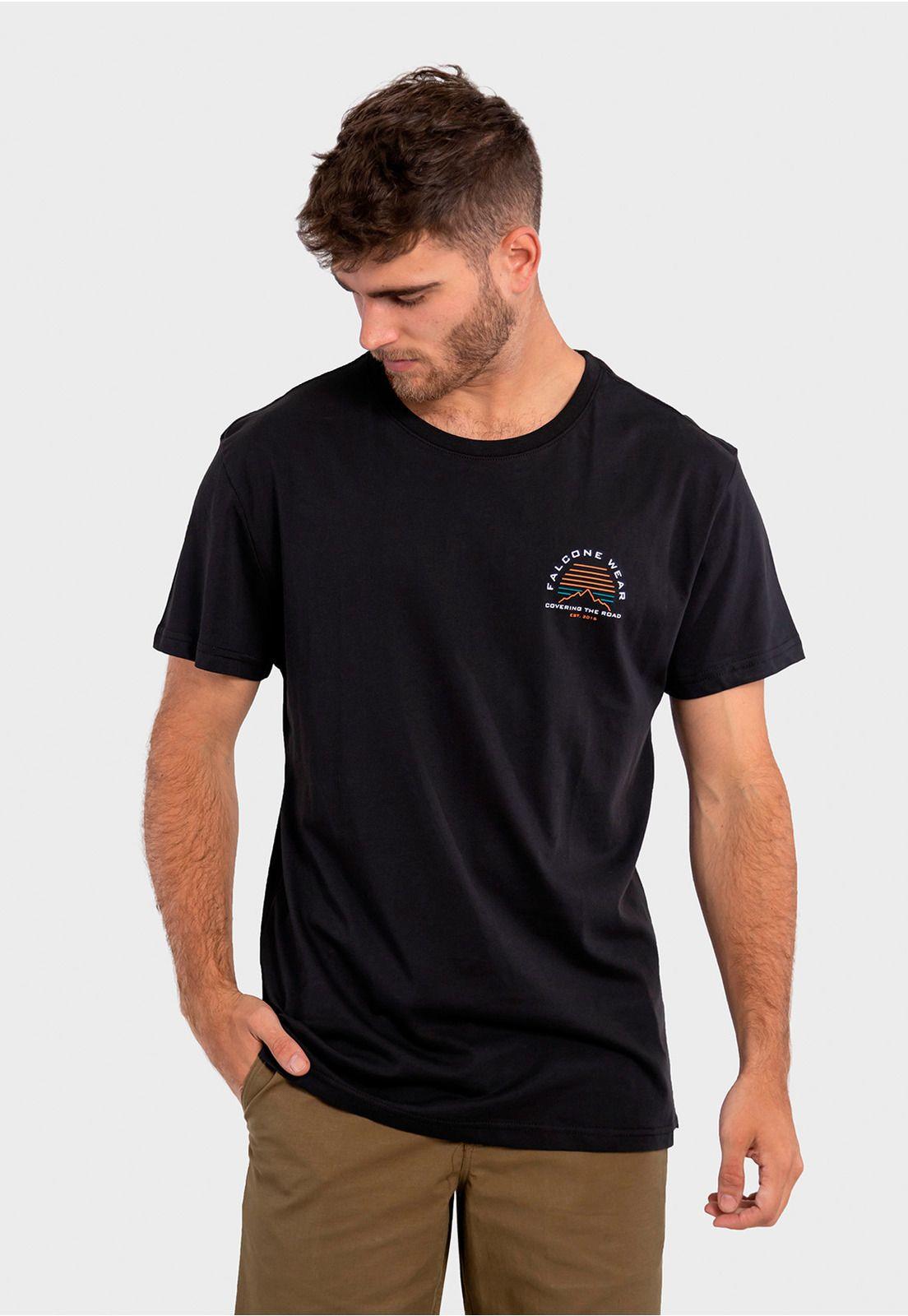 Polera Orgánica Horizon View Negro Falcone-0