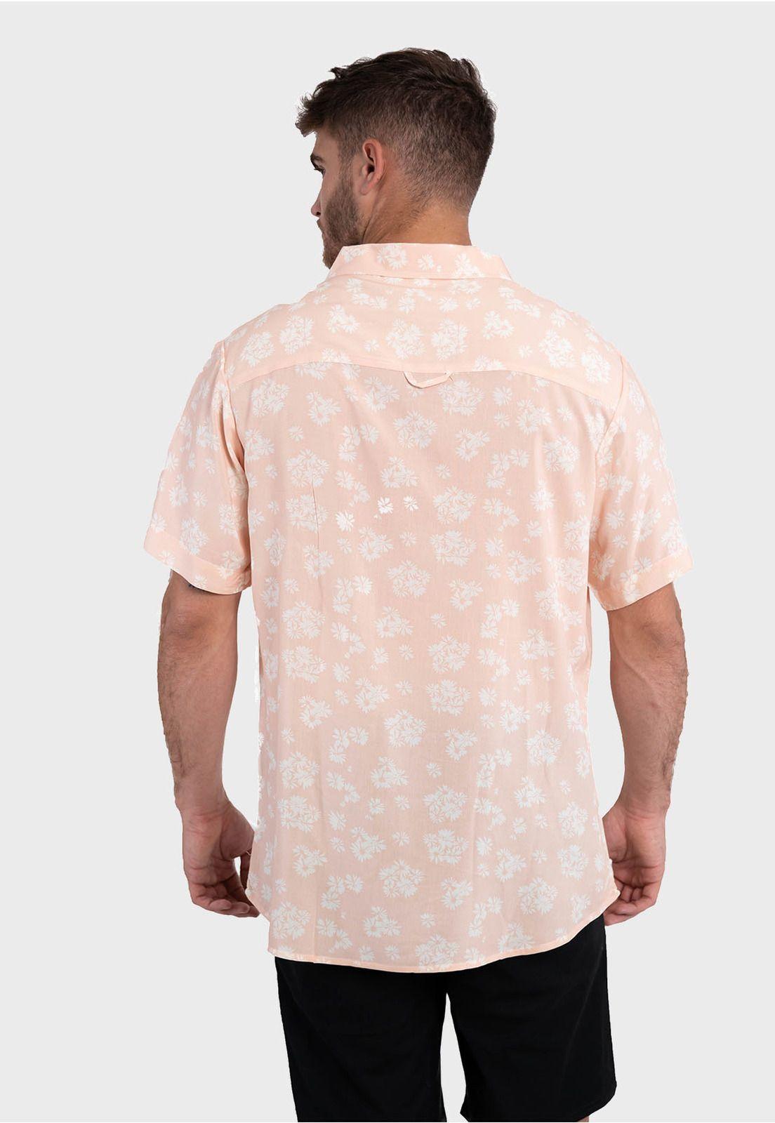 Camisa Guayabera Flowers Rosa Falcone-1