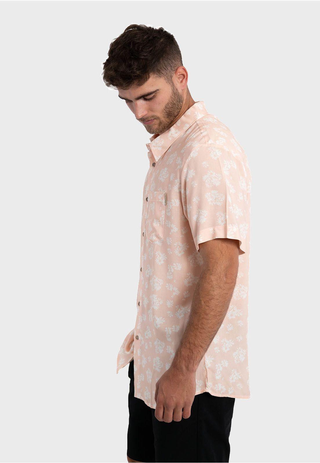 Camisa Guayabera Flowers Rosa Falcone-2