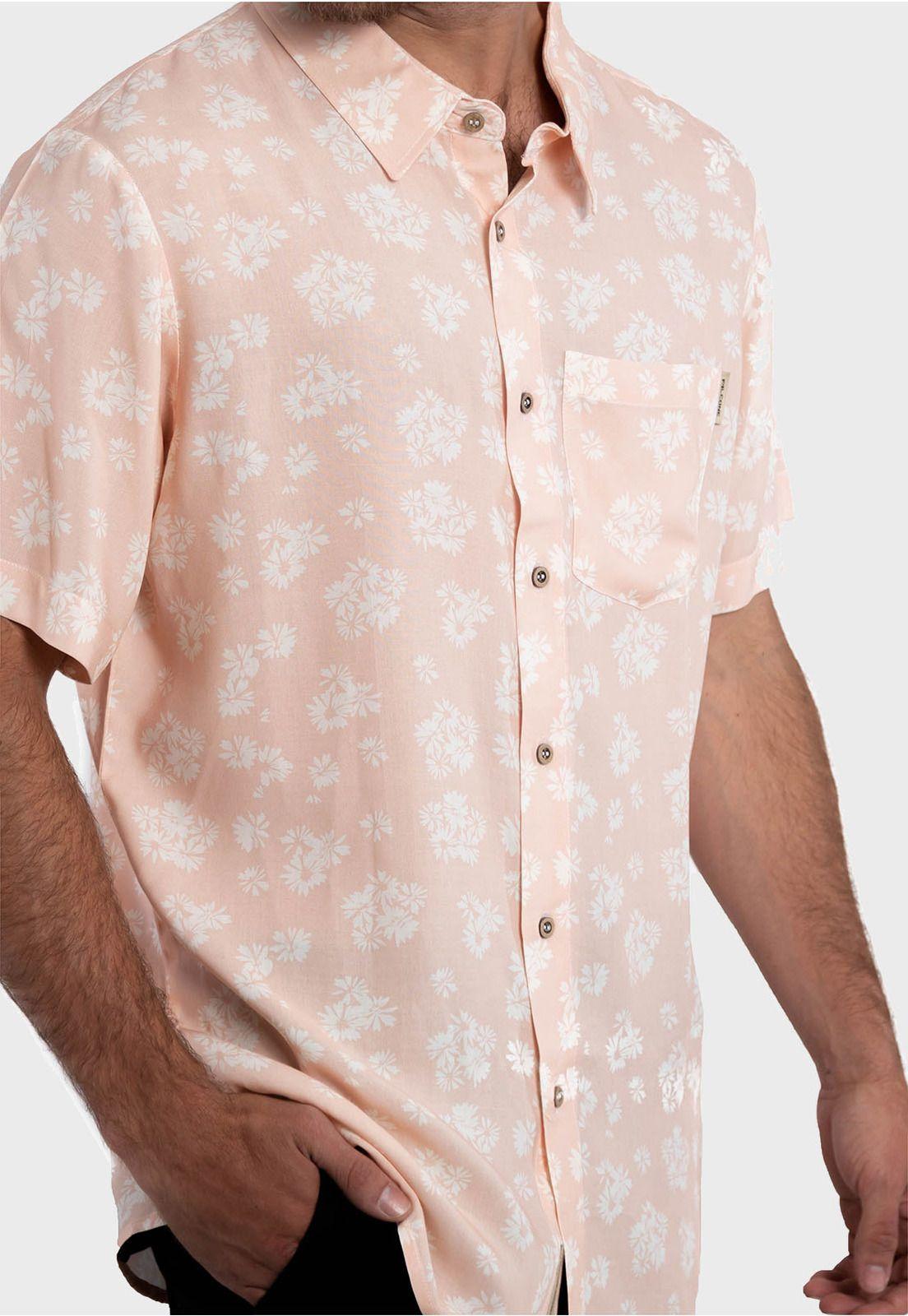Camisa Guayabera Flowers Rosa Falcone-4
