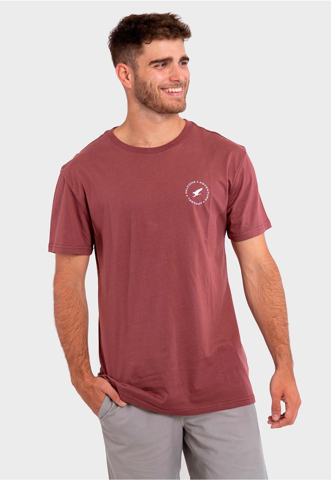 Polera Orgánica Adventure Apparel Burdeo Falcone-0