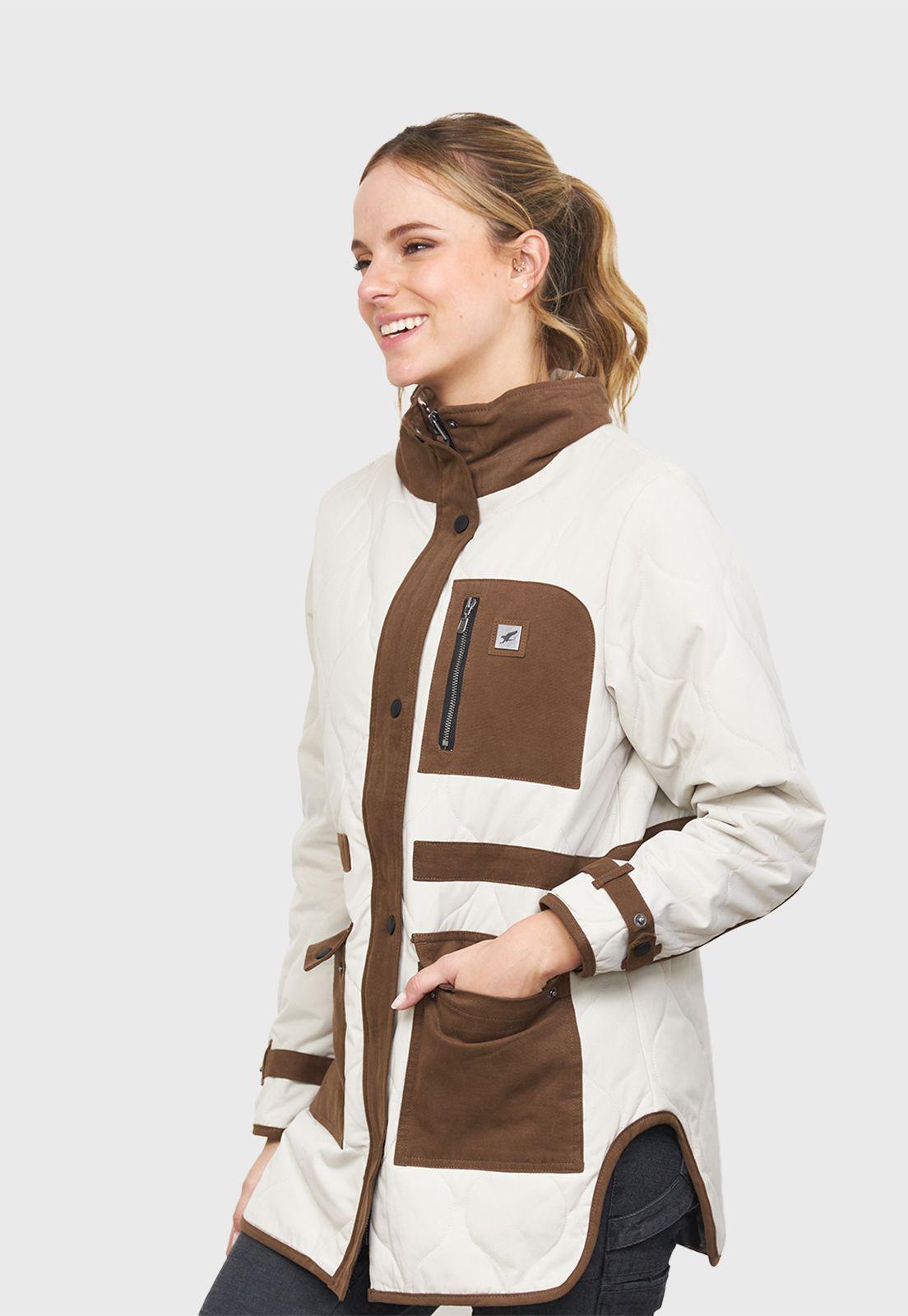 Chaqueta Wooded Beige Mujer Falcone-3