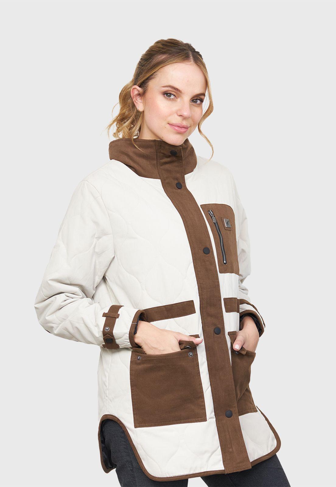 Chaqueta Wooded Beige Mujer Falcone-1