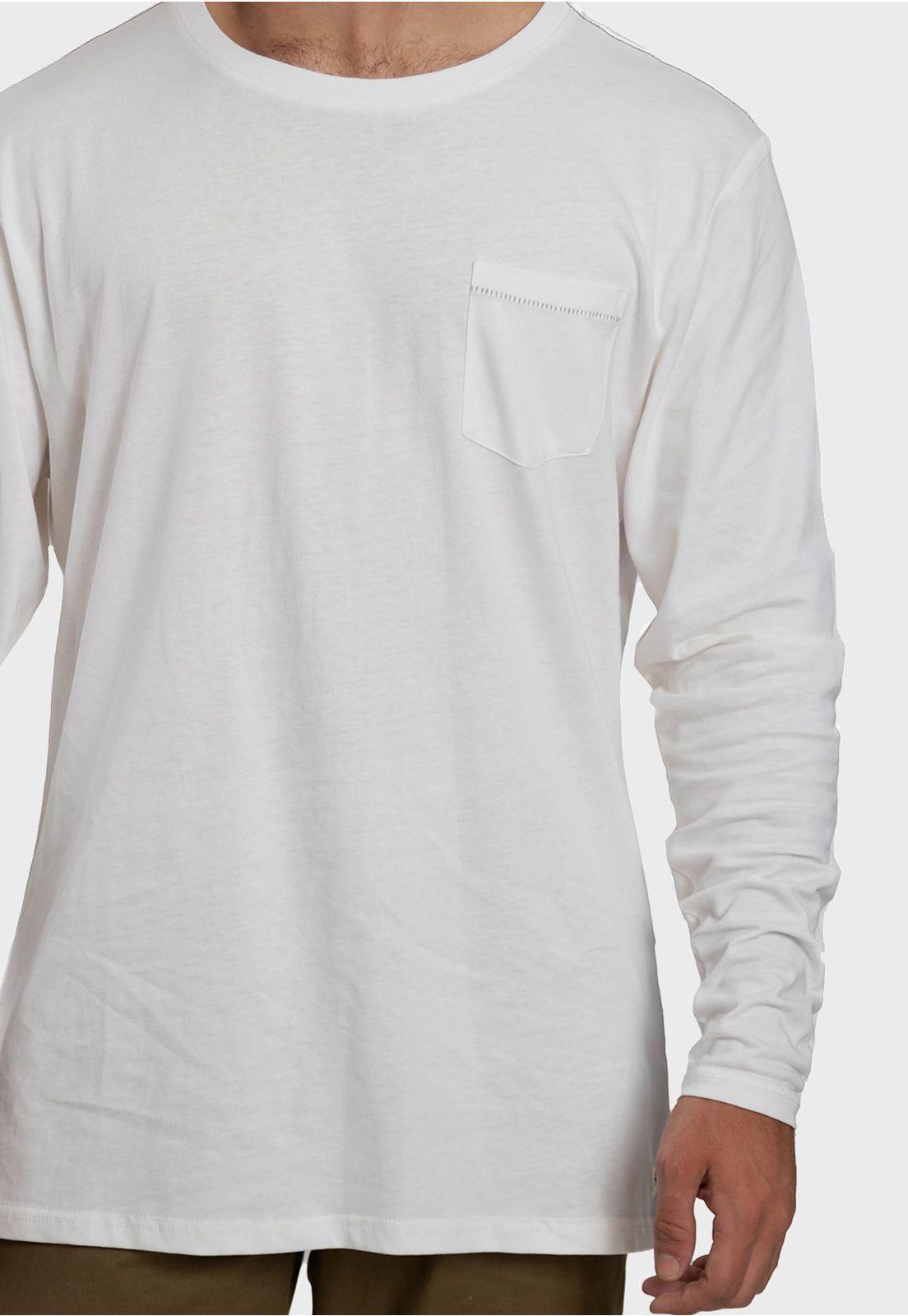 Polera Orgánica M/L C/Bolsillo Blanco Falcone-3