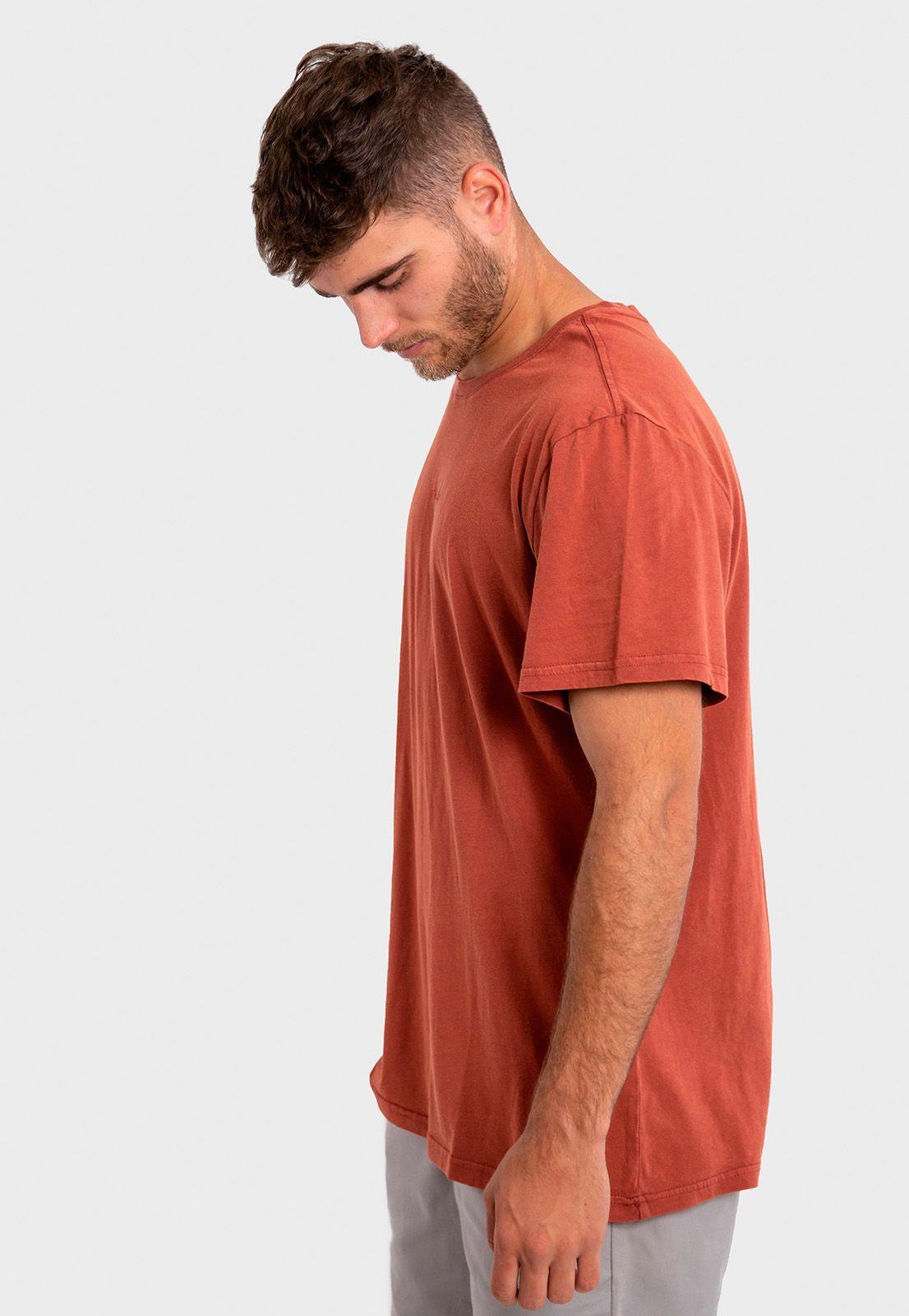 Polera Orgánica Acid Wash Logo Bordado Burdeo Falcone-2