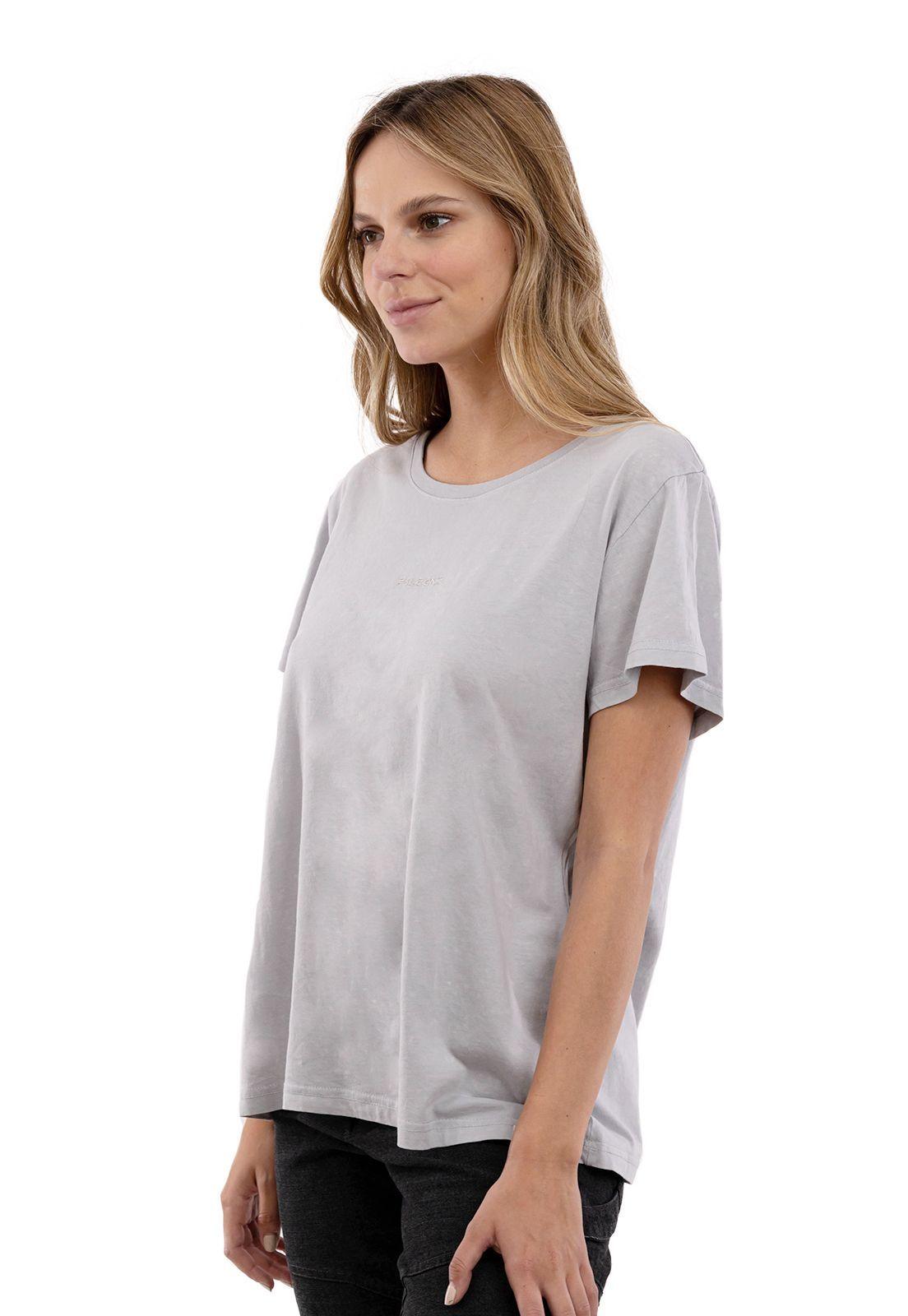 Polera Orgánica Acid Wash Logo Bordado Gris Falcone-1