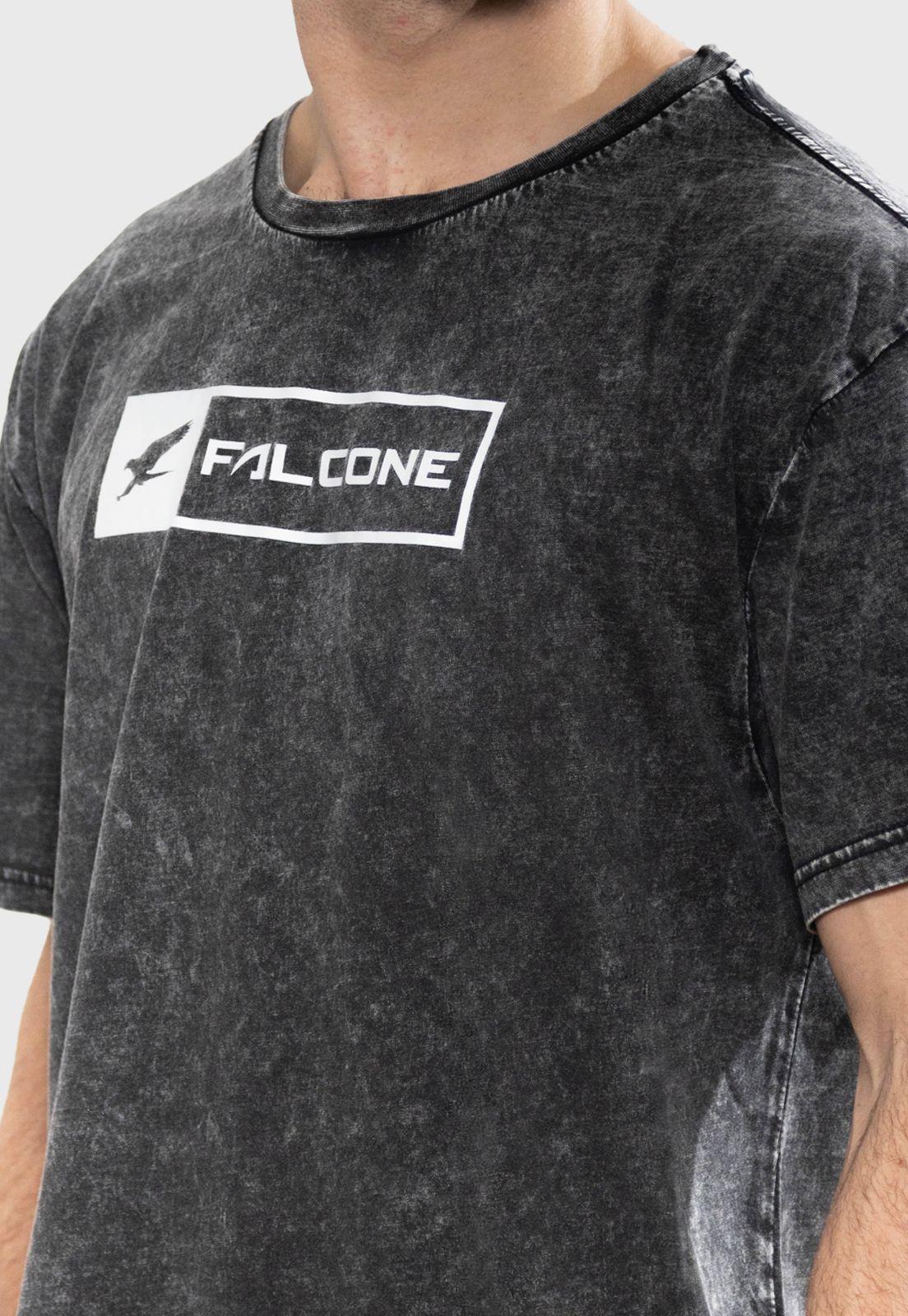Polera Orgánica Rectangular Negra Logo V2 Falcone -3