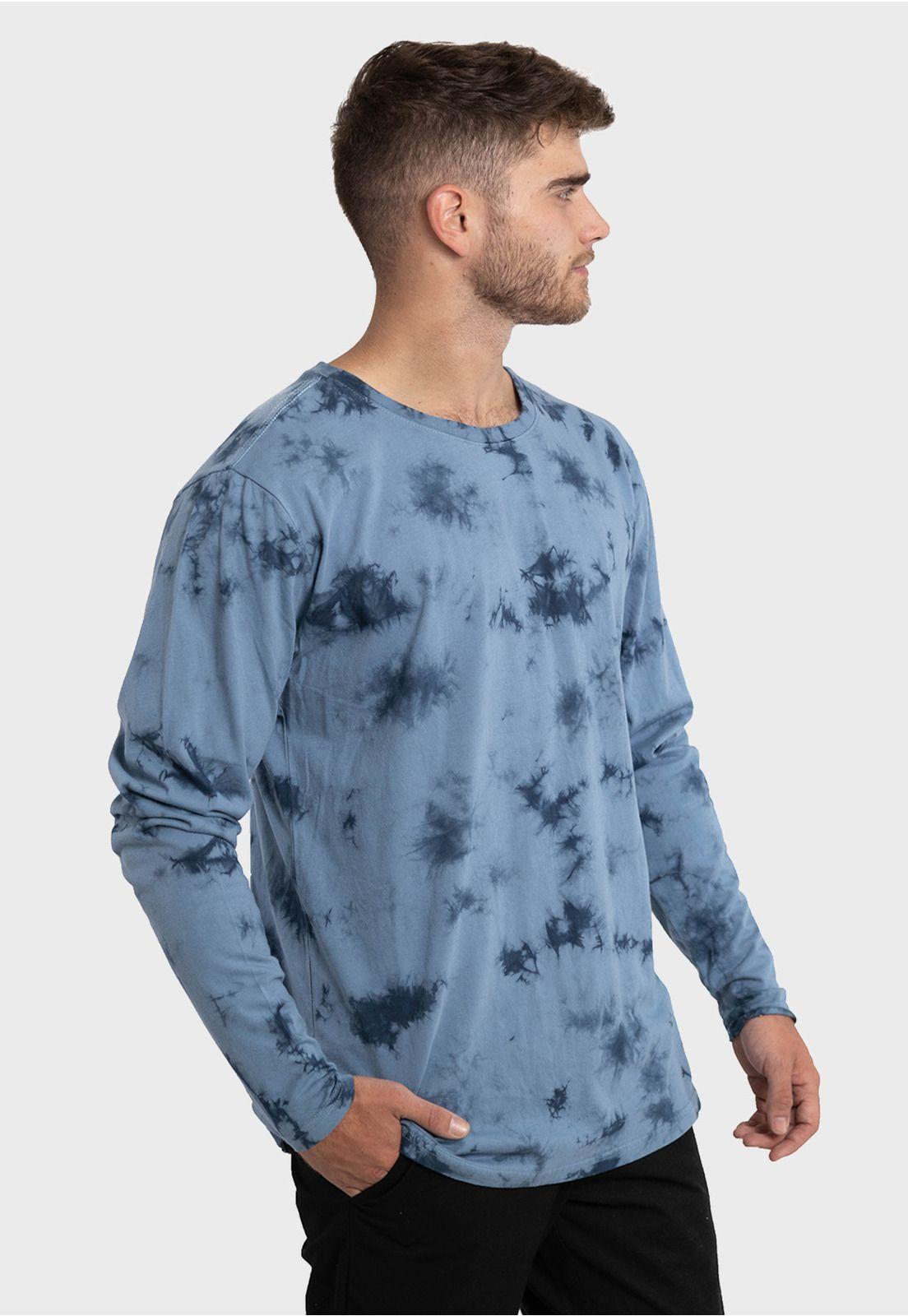 Polera Orgánica M/L Tie Dye Azul Falcone-1