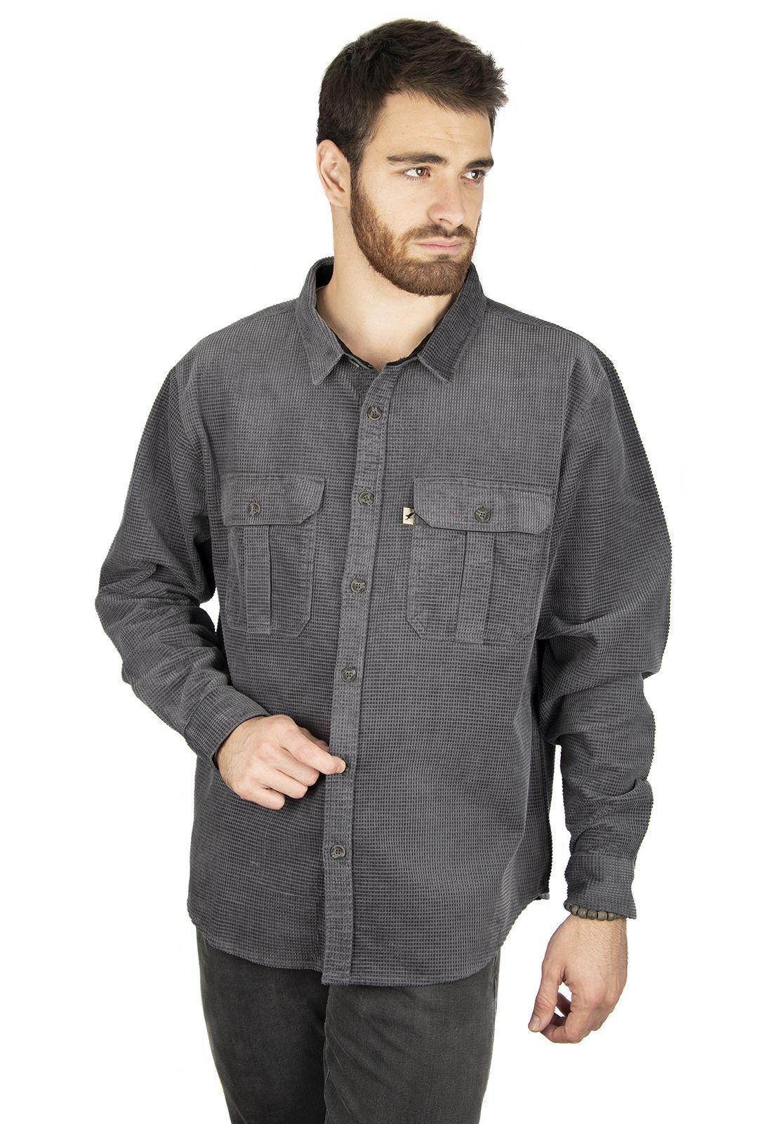 Camisa Corduroy Forestman Gris Oscuro-1