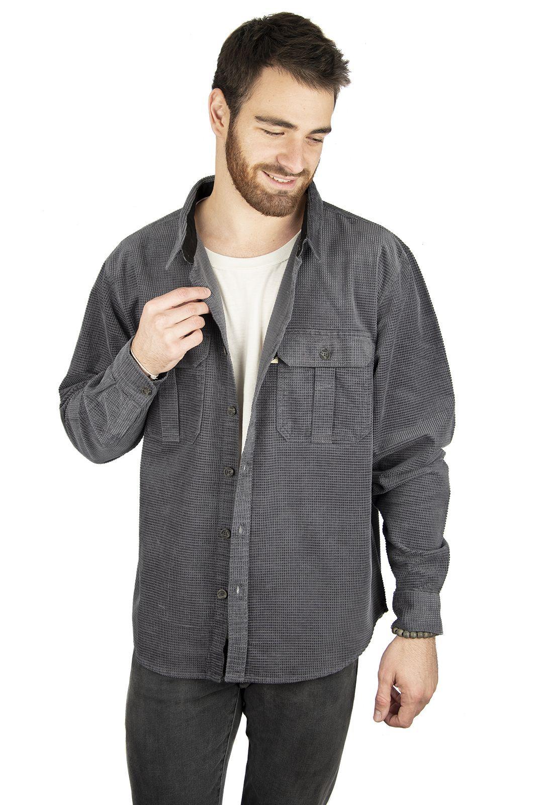 Camisa Corduroy Forestman Gris Oscuro-2