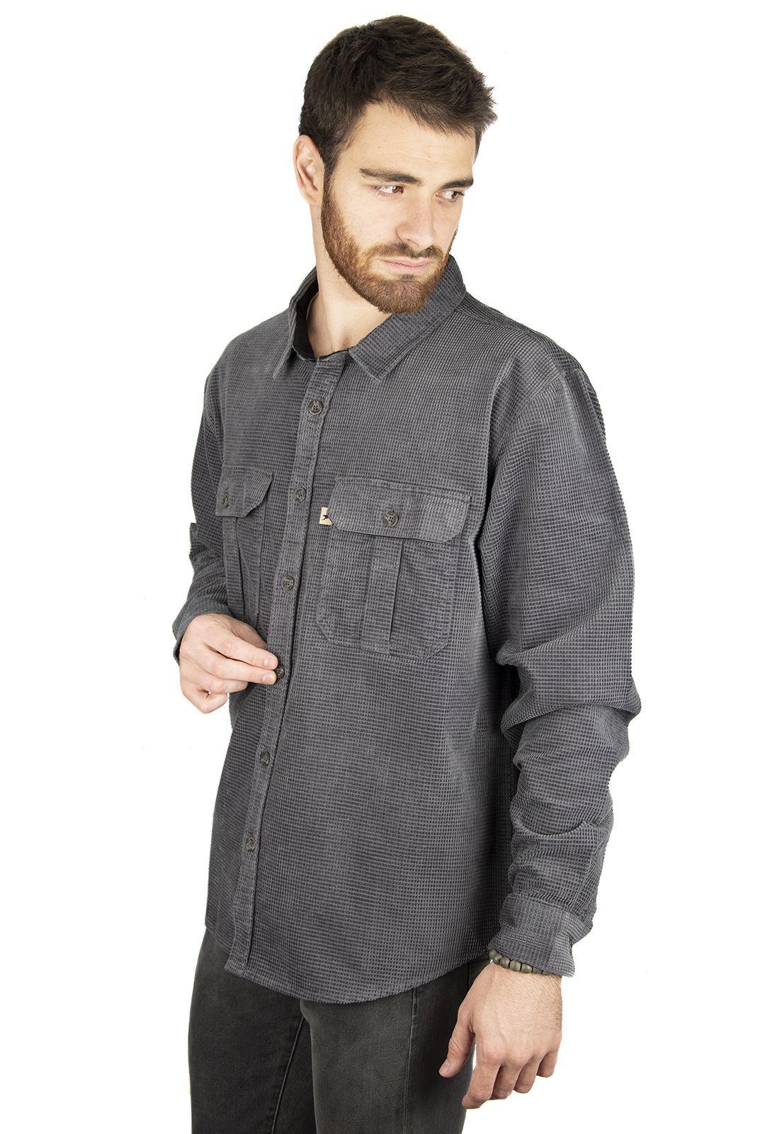 Camisa Corduroy Forestman Gris Oscuro-0