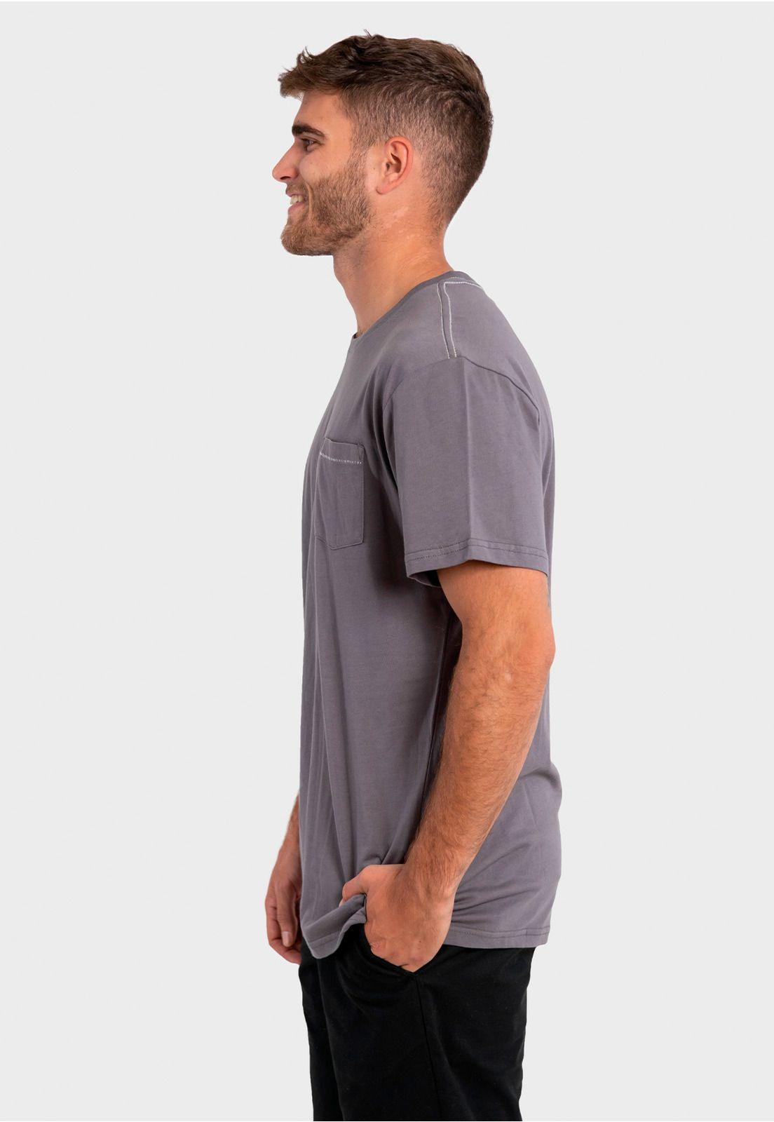 Polera Orgánica con Bolsillo Gris Falcone-2