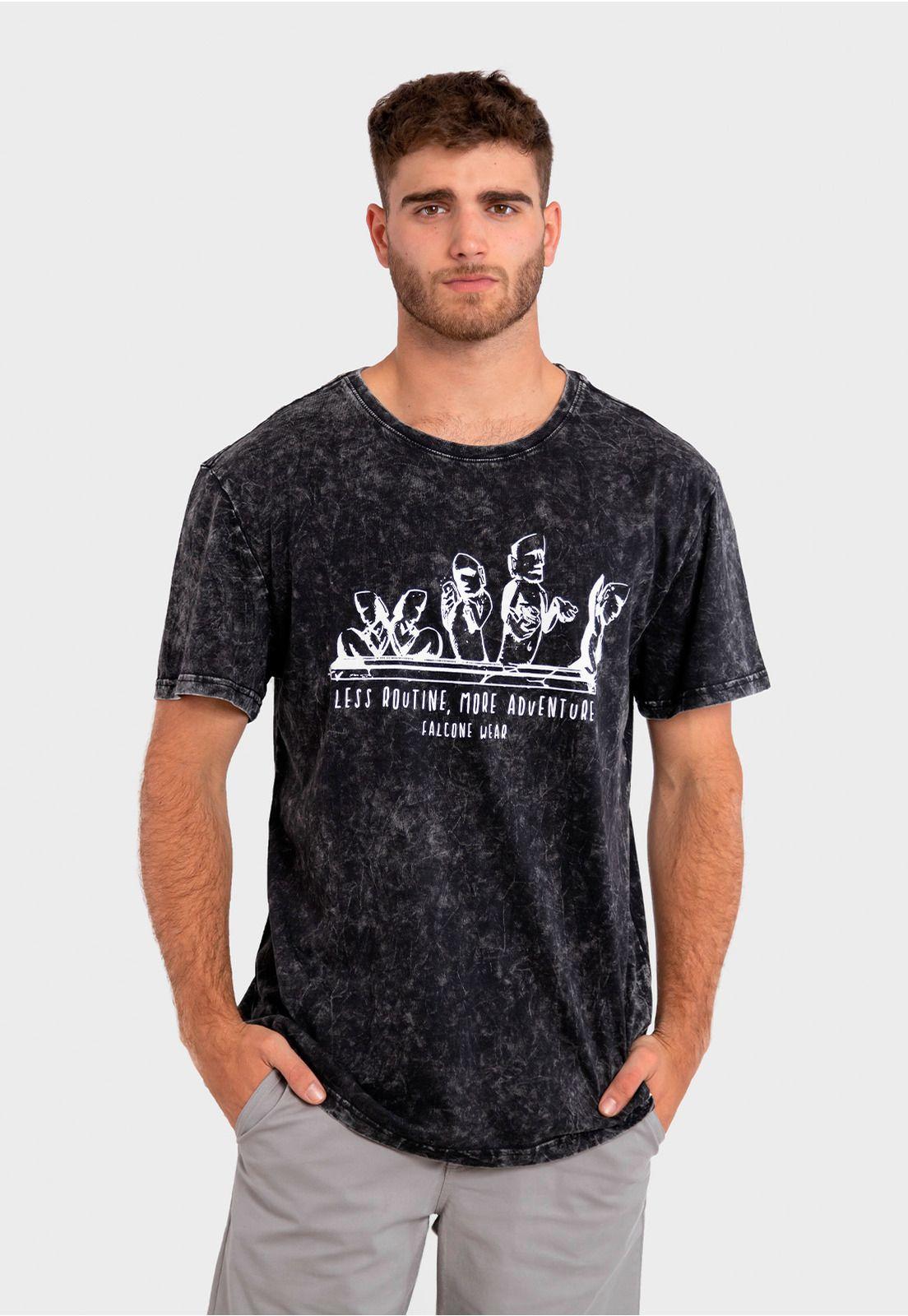 Polera Orgánica Less Routine Negro Falcone-0