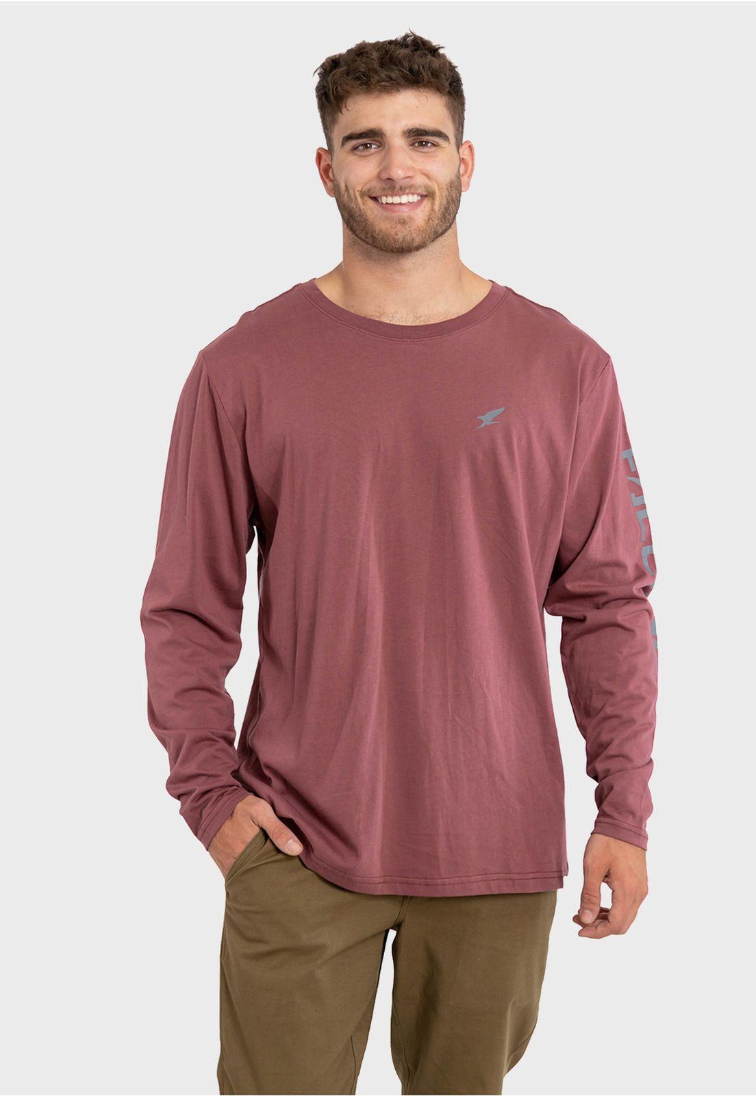 Polera Orgánica M/L Logo Vertical Burdeo Falcone-0