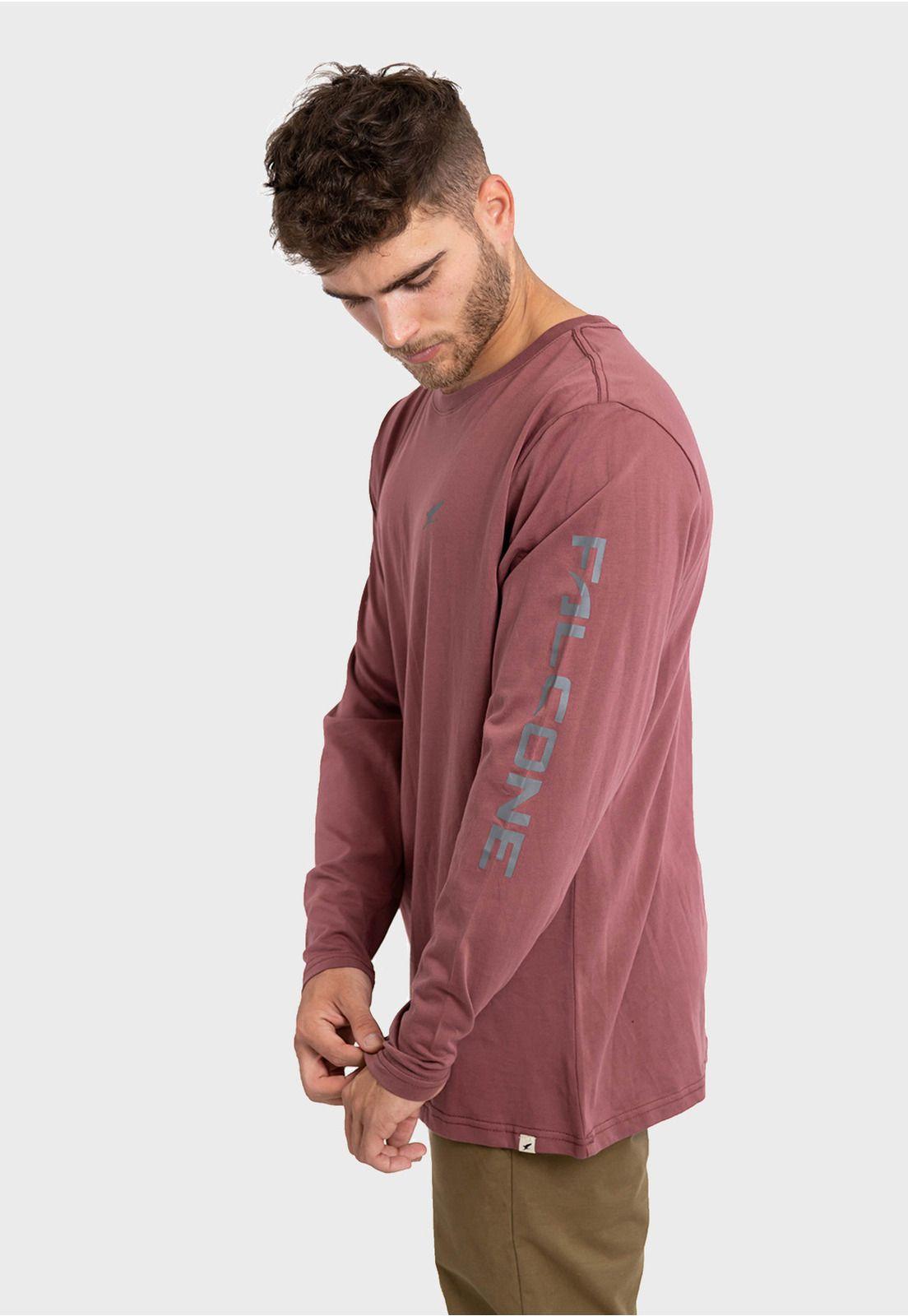 Polera Orgánica M/L Logo Vertical Burdeo Falcone-3
