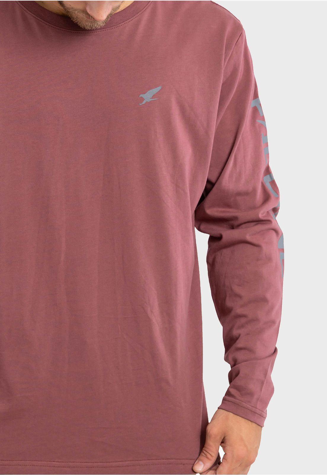 Polera Orgánica M/L Logo Vertical Burdeo Falcone-4