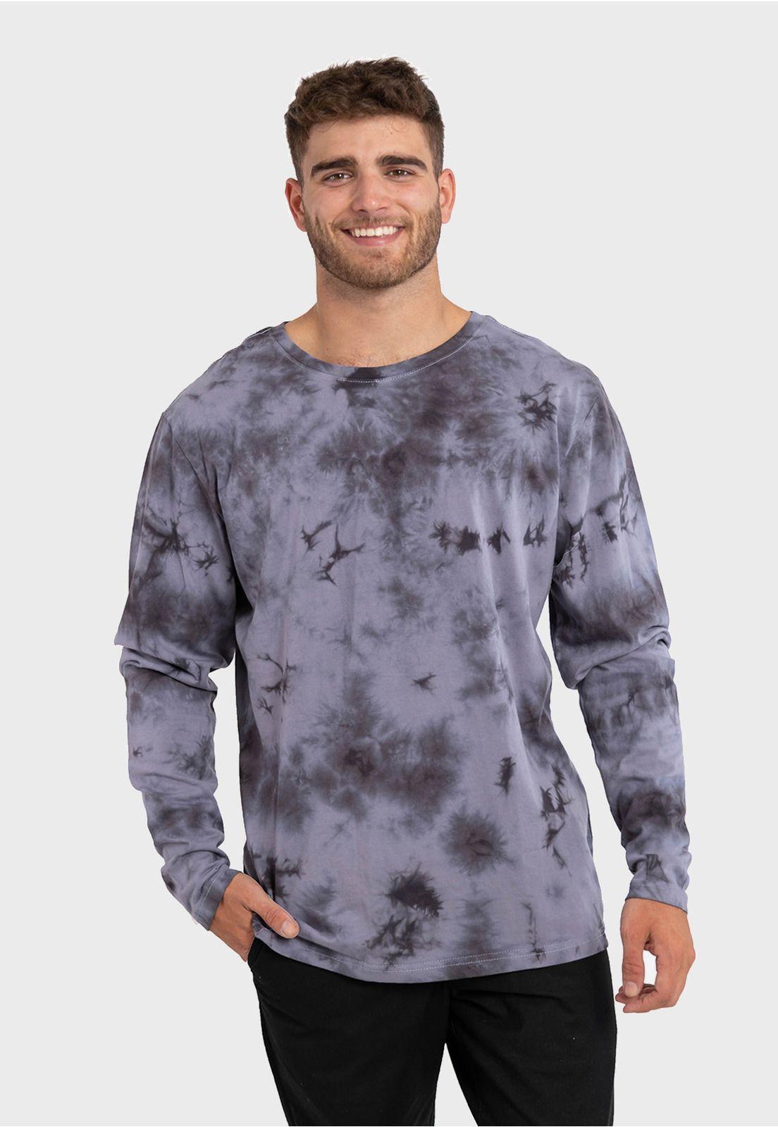Polera Orgánica M/L Tie Dye Negro Falcone-0