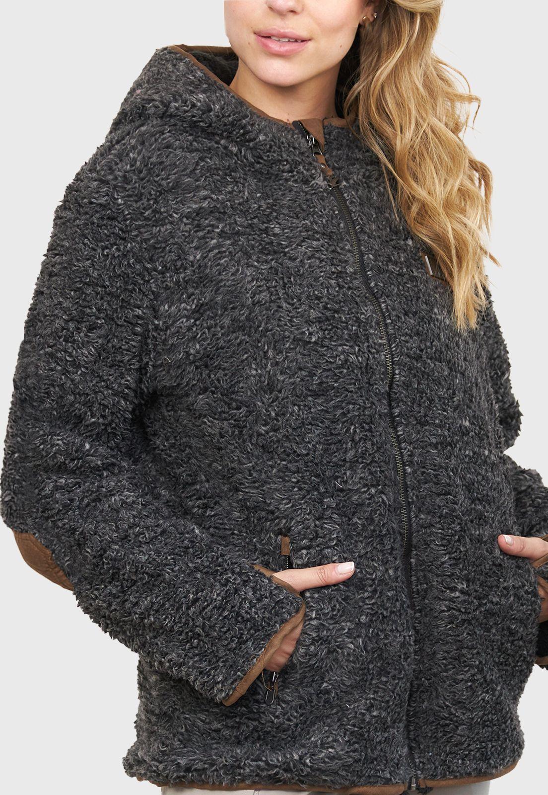 Chaqueta Chiporro Clásica Negro Melange Mujer-3