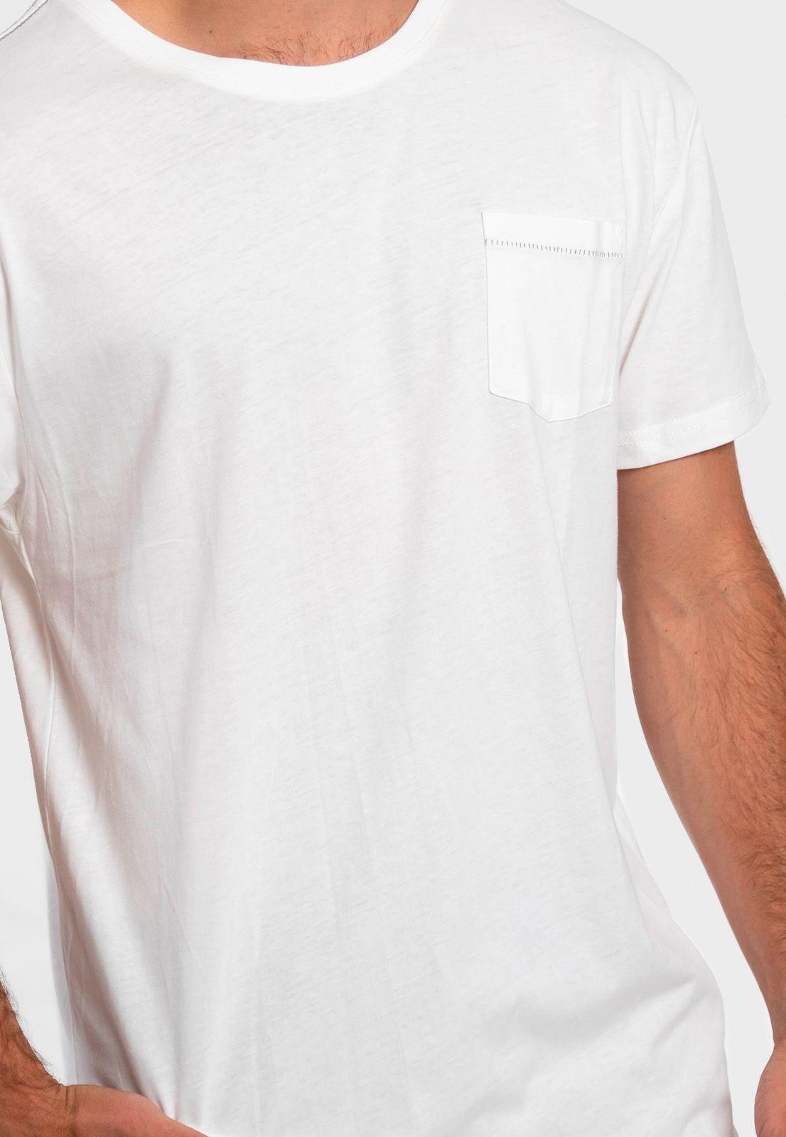 Polera Orgánica con Bolsillo Blanco Falcone-4