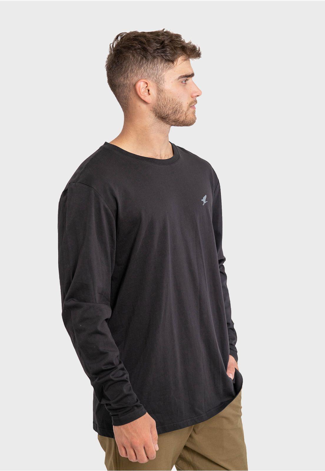 Polera Orgánica M/L Logo Vertical Negro Falcone-1