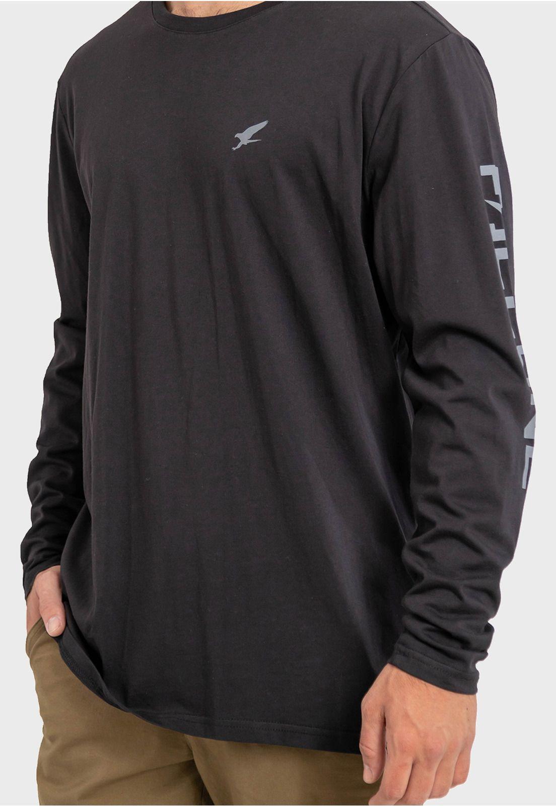 Polera Orgánica M/L Logo Vertical Negro Falcone-4