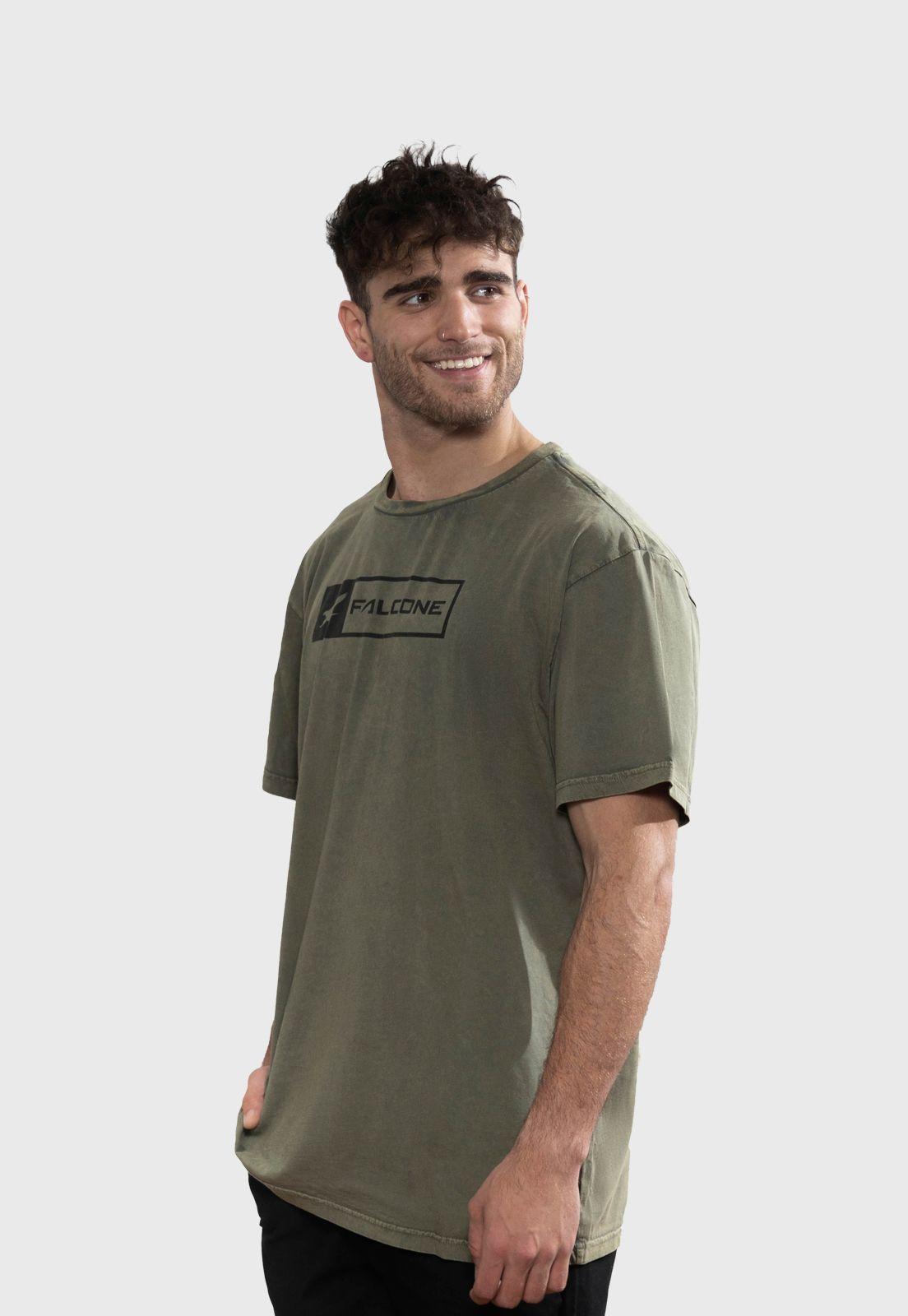 Polera Orgánica Rectangular Verde Logo V2 Falcone -3