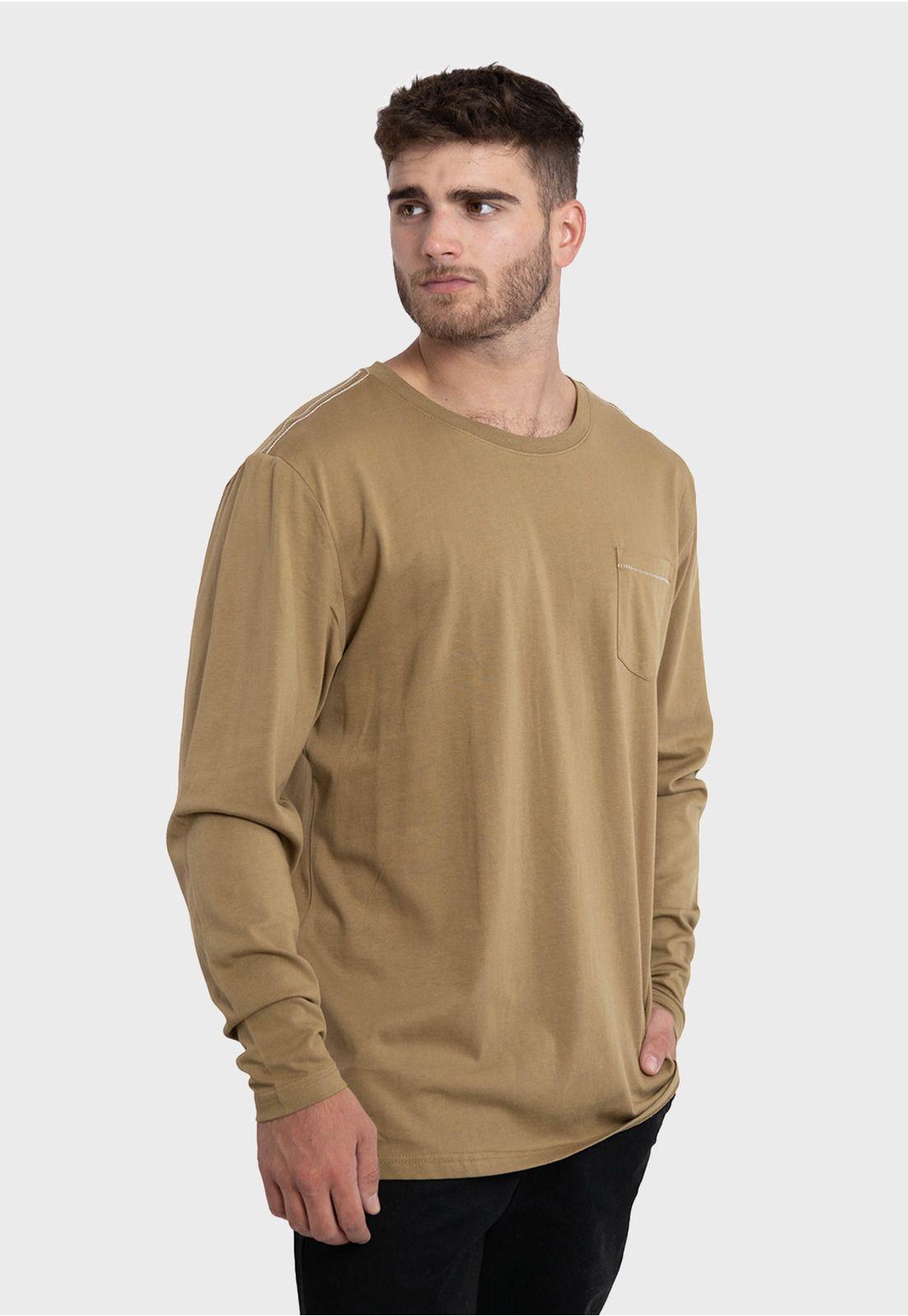 Polera Orgánica M/L C/Bolsillo Verde Falcone-1