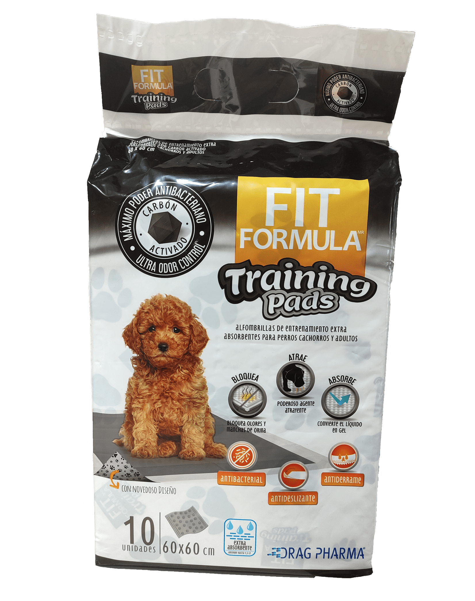 Sabanillas Fit Formula Carbón Cachorros 60x60 Cm 10 Unidades-0
