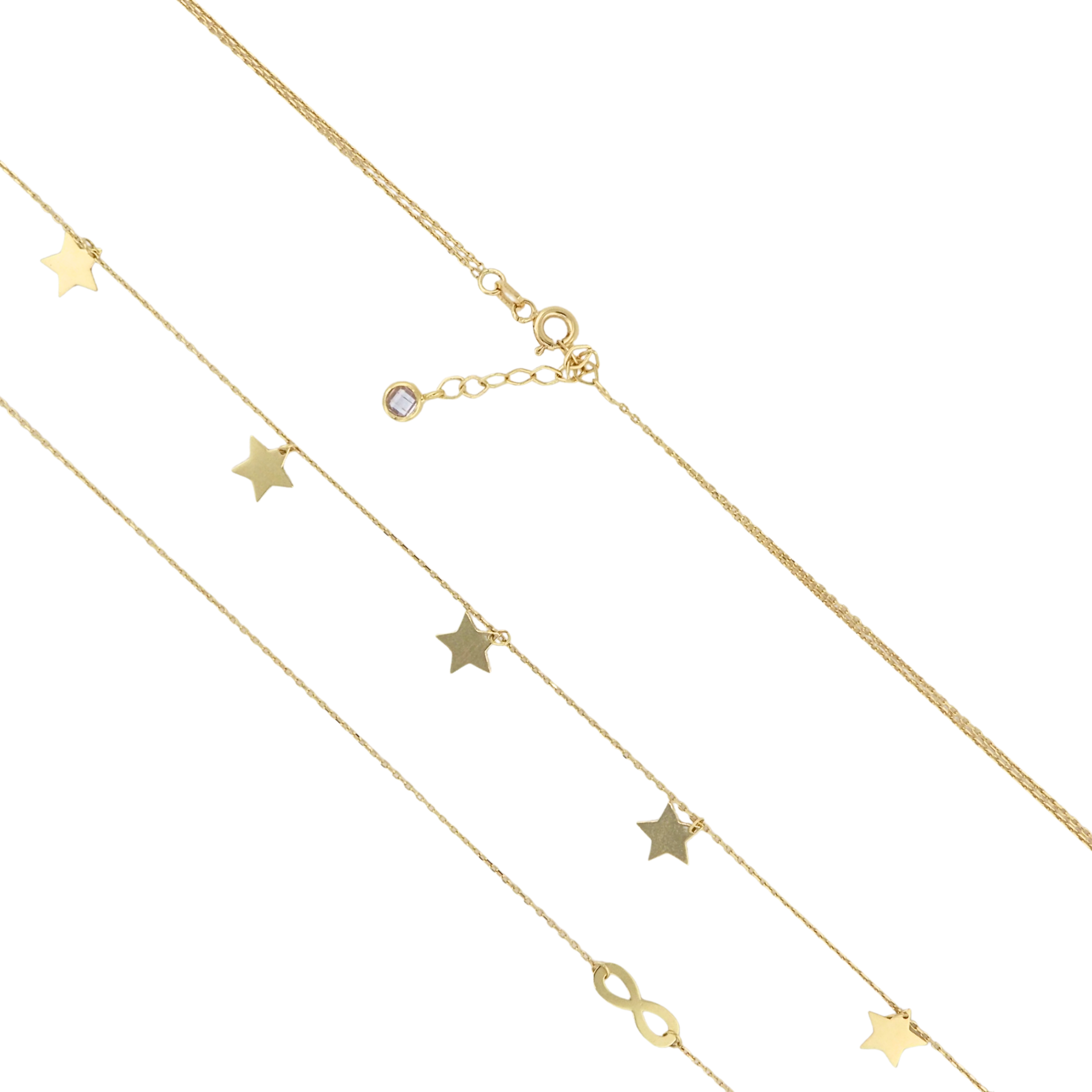 Collar Doble Estrellas 18K-1