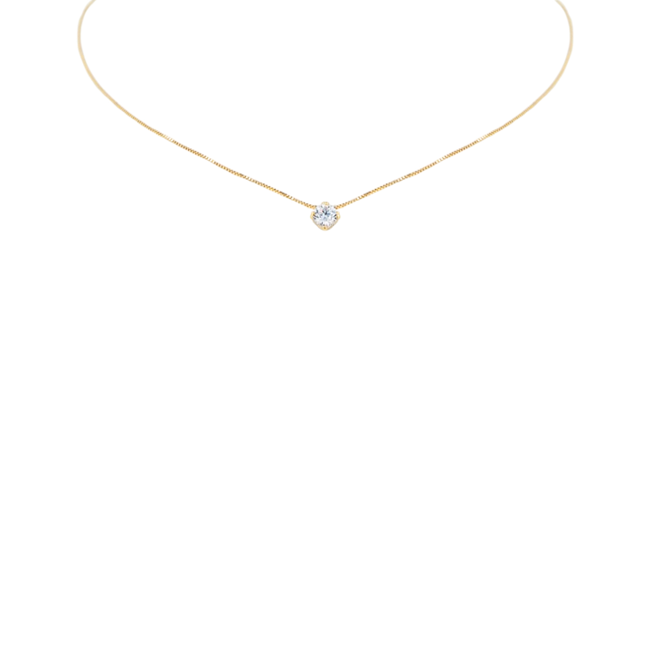 Collar Punto de Luz Circón Blanco18K-0