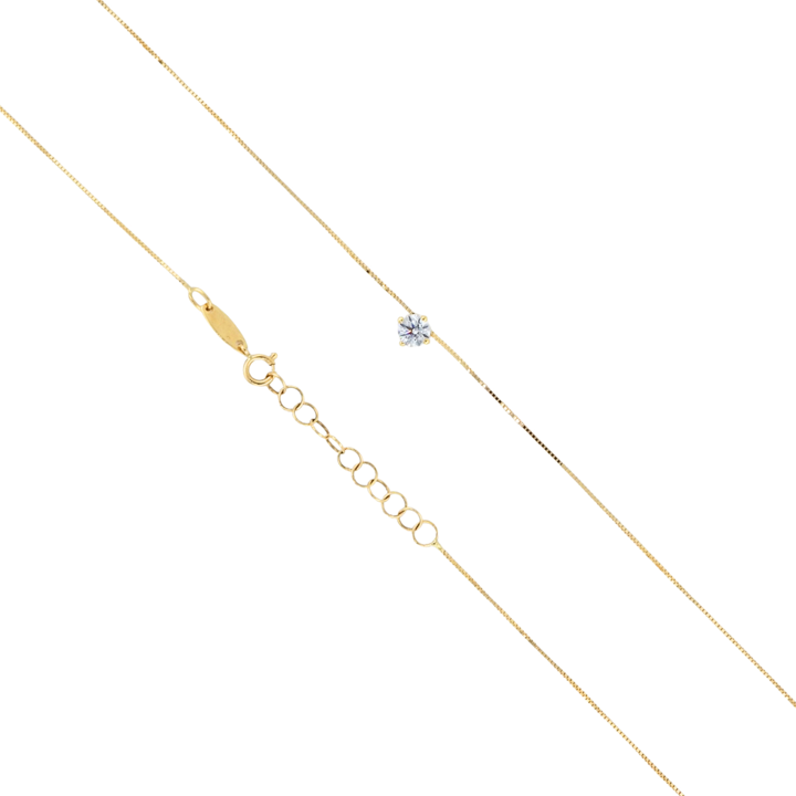 Collar Punto de Luz Circón Blanco18K-1