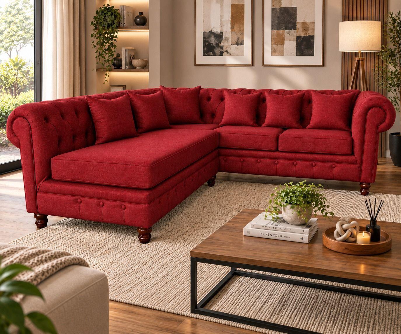 Sofa Seccional Dubai Lino Rojo-0