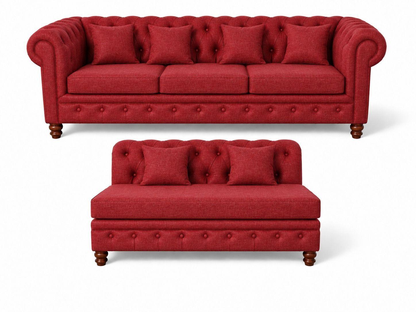 Sofa Seccional Dubai Lino Rojo-2