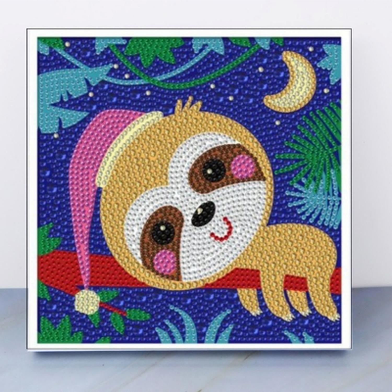 Diamond painting niños 5d 14 - con marco - 20x20 cm-0