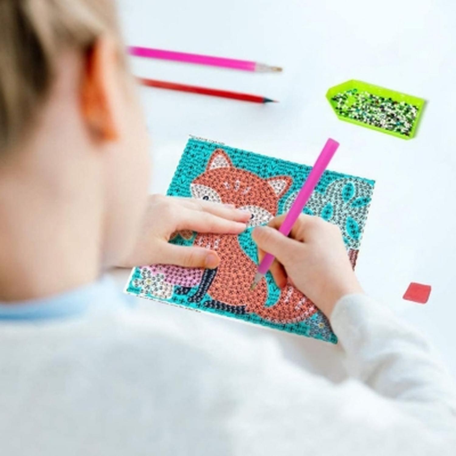 Diamond painting niños 5d 14 - con marco - 20x20 cm-3