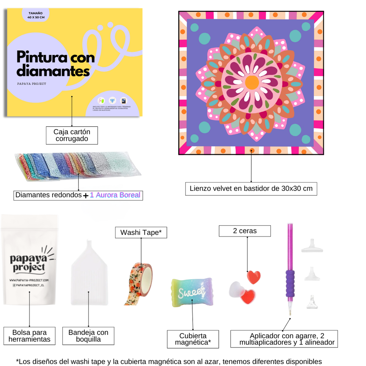 Diamond Painting en bastidor 30x30 Mandala Flor-1