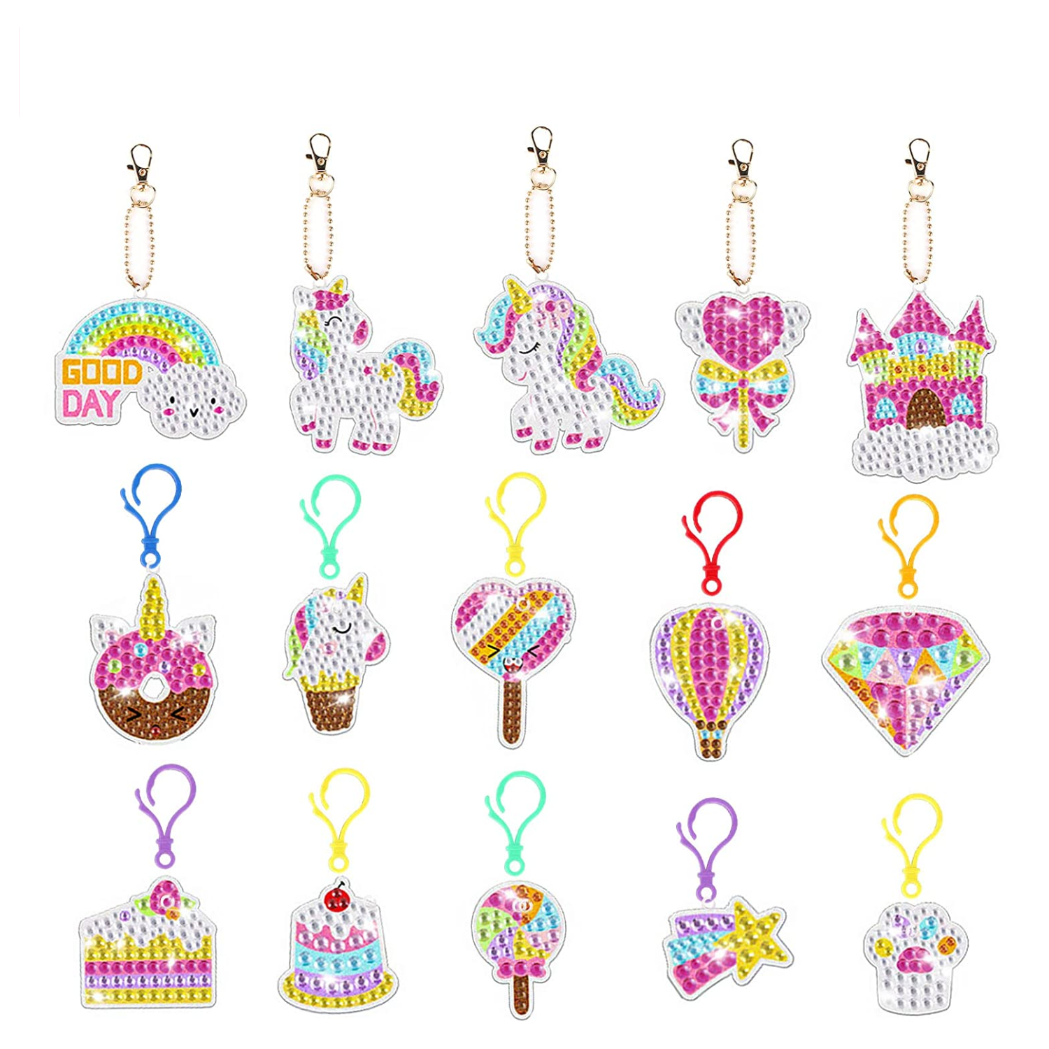 Set de llaveros pintura diamante - Unicornio-1