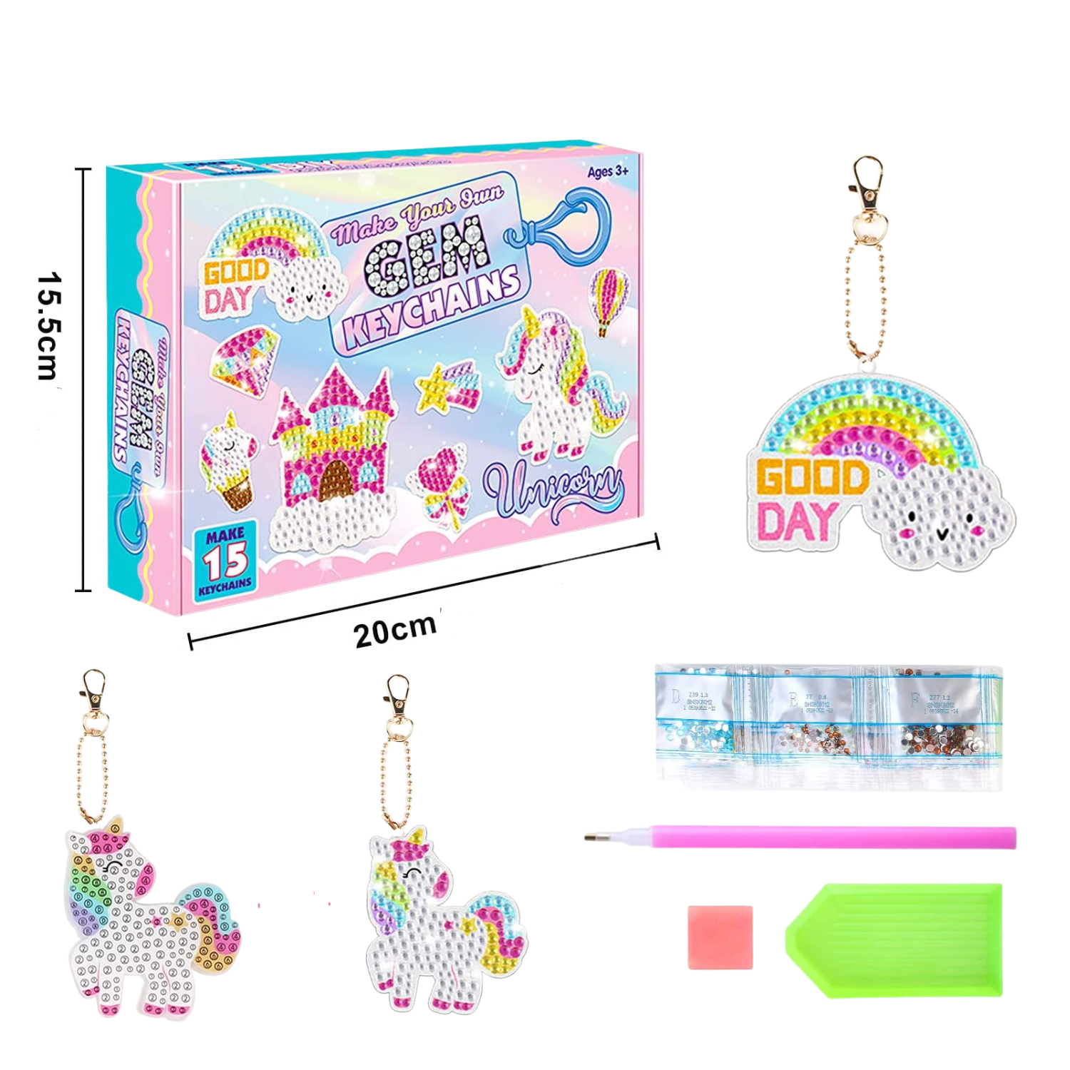 Set de llaveros pintura diamante - Unicornio-2
