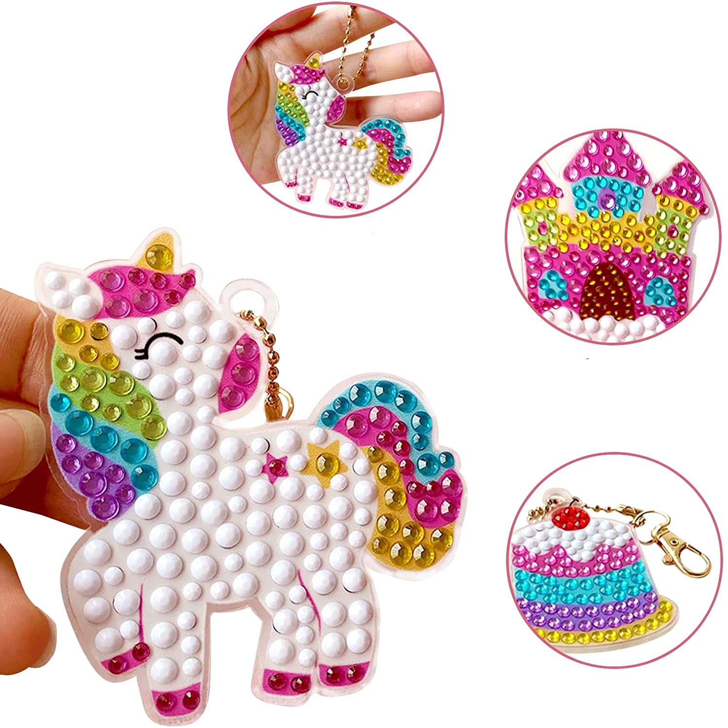 Set de llaveros pintura diamante - Unicornio-3