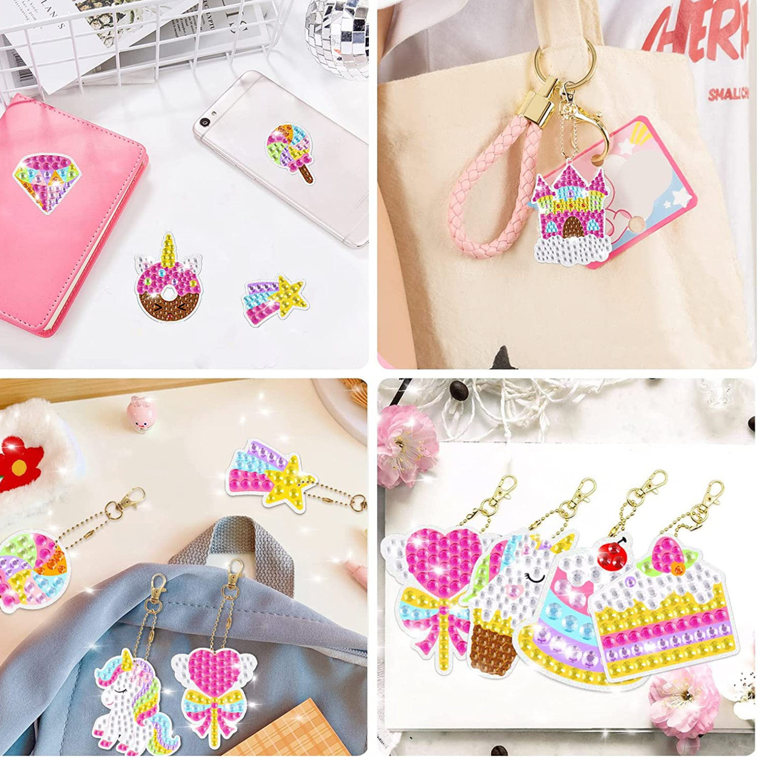 Set de llaveros pintura diamante - Unicornio-4