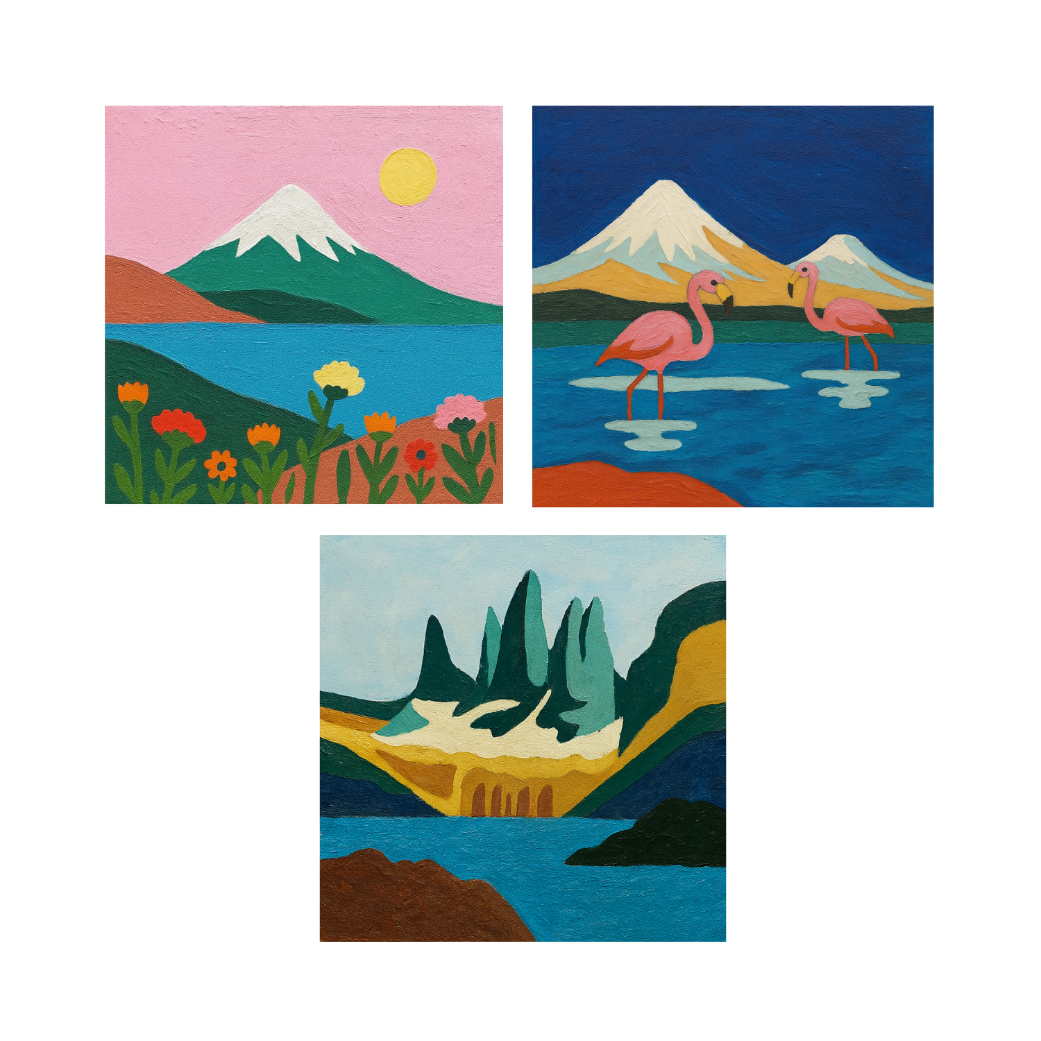 Set Pintura Por Números X3 - Parques Chile II 20x20-0