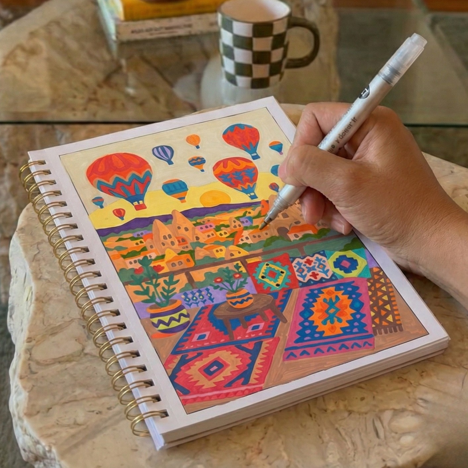 PACK LIBRO PARA PINTAR POR NÚMEROS 20 LUGARES MÁGIGOS + 24 MARCADORES ACRÍLICOS DOBLEPUNTA (48 COLOR-7