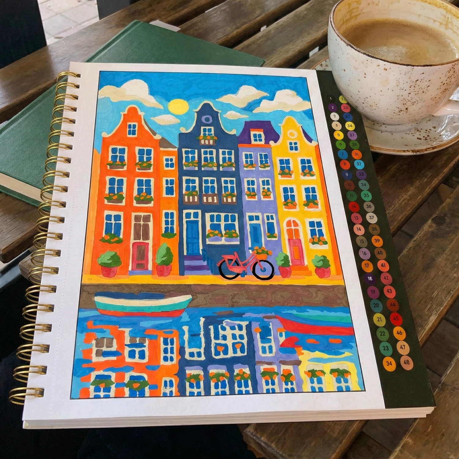 PACK LIBRO PARA PINTAR POR NÚMEROS 20 LUGARES MÁGIGOS + 24 MARCADORES ACRÍLICOS DOBLEPUNTA (48 COLOR-8