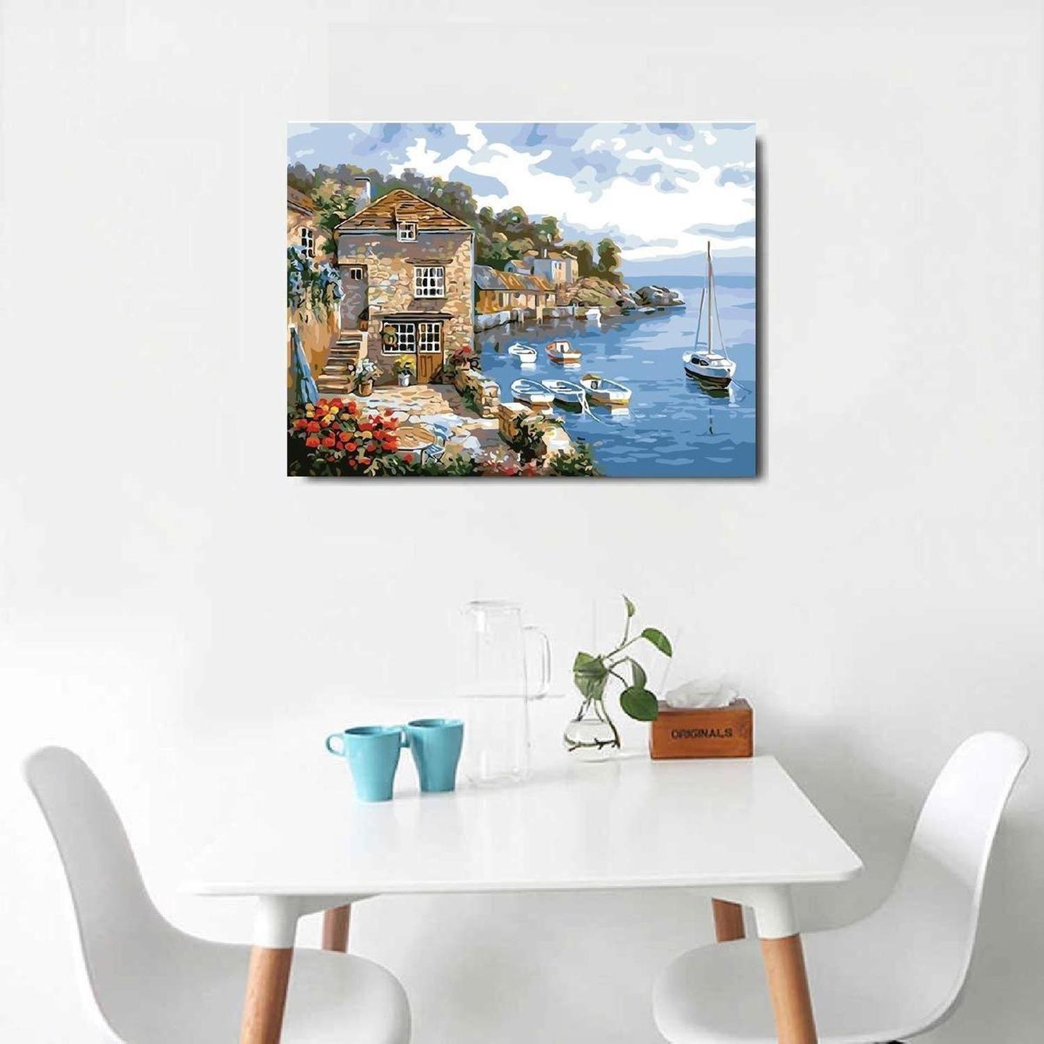 Pintura Por Números Mediterraneo - Marco Incluido - Paint By Numbers-6