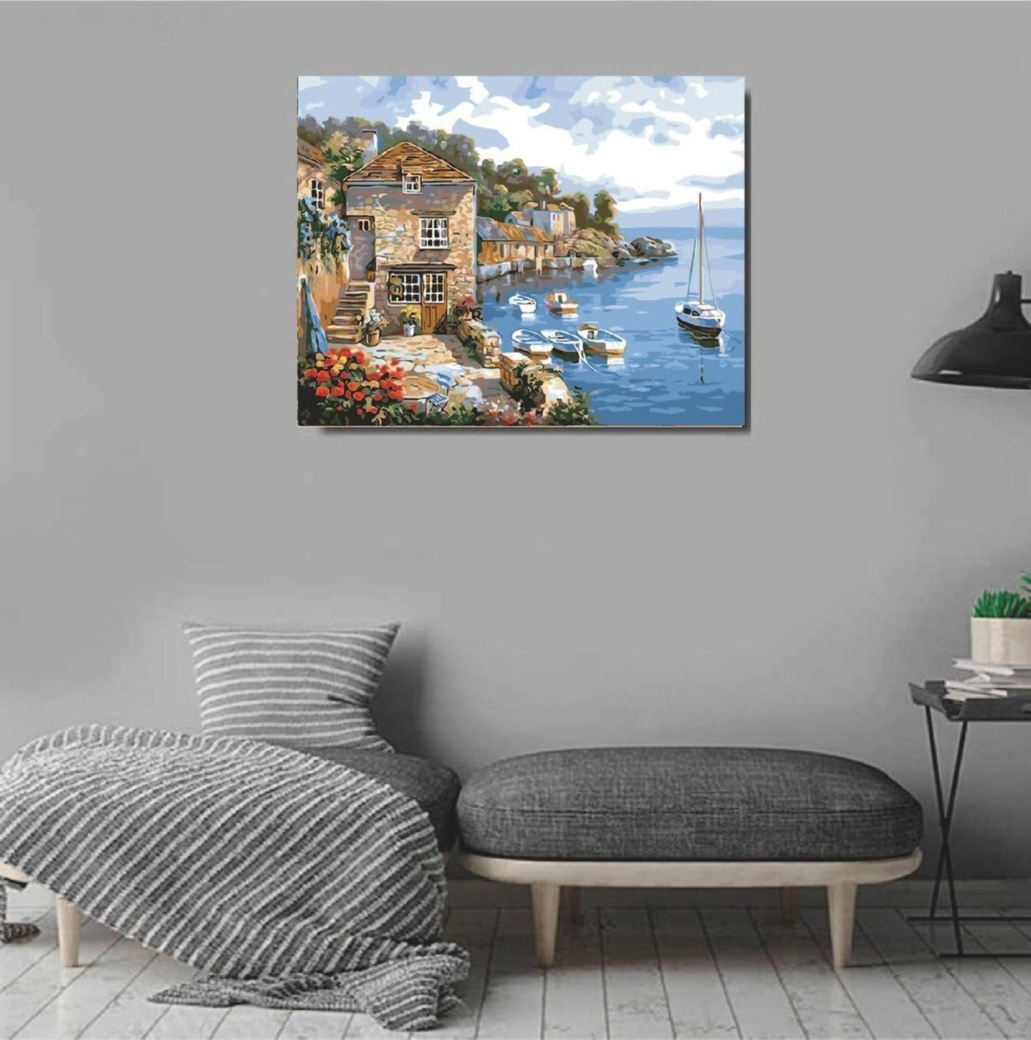 Pintura Por Números Mediterraneo - Marco Incluido - Paint By Numbers-7